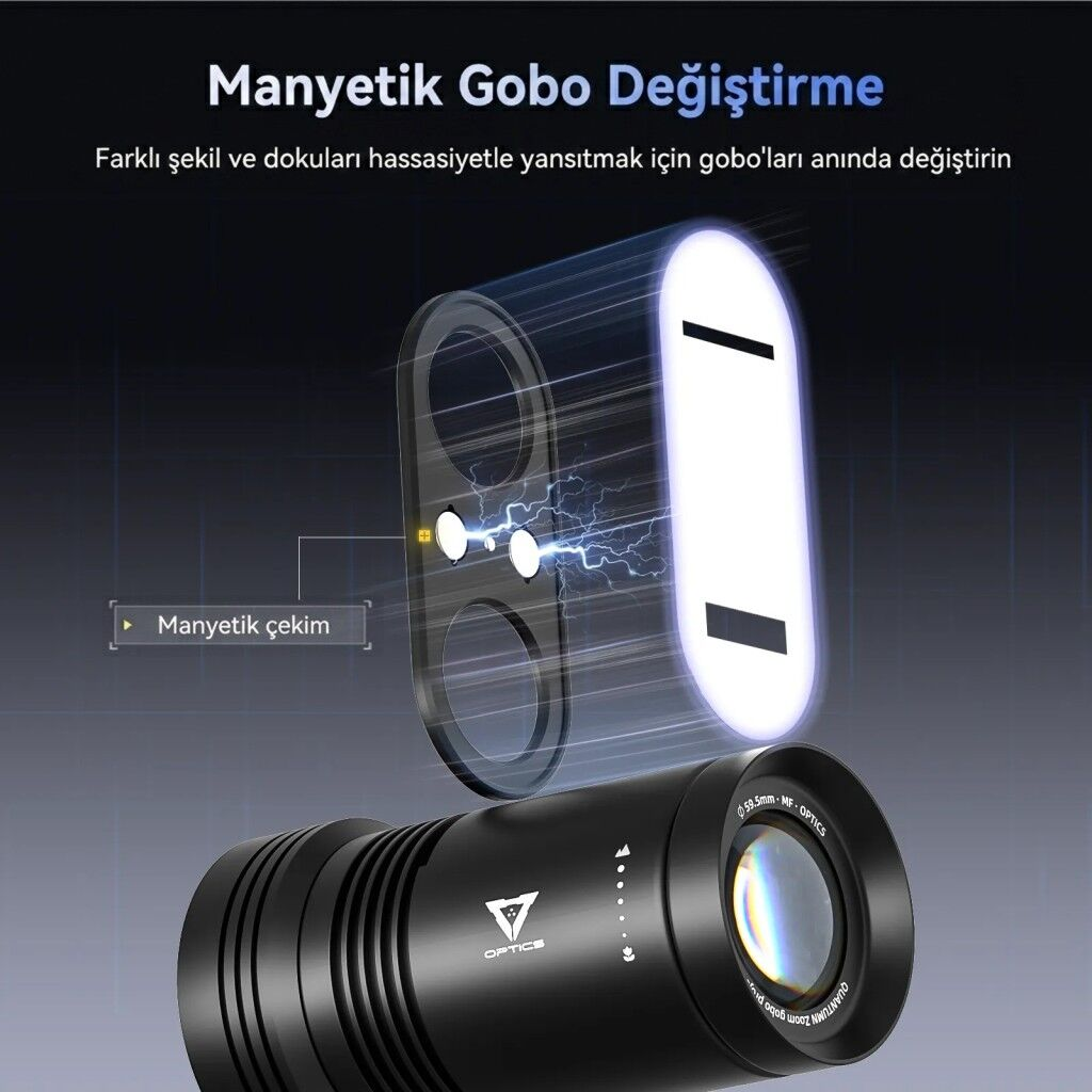 Photoolex Quantum Zoom Gobo Projektör III Işık Efekti Aparatı - PH-314-PL