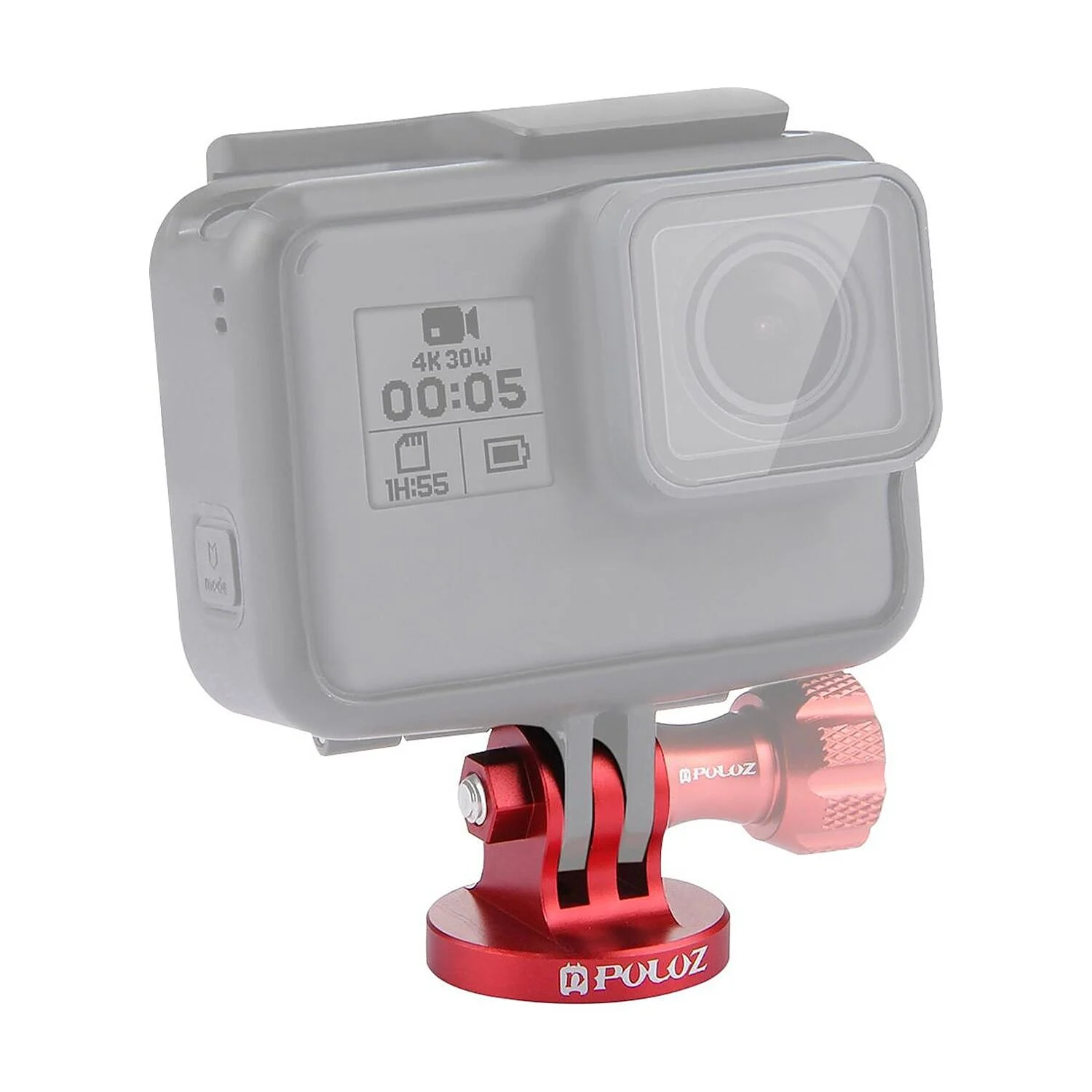 PULUZ 1/4 İnç Tripod Adaptörü Aksiyon Kamera CNC (Kırmızı)