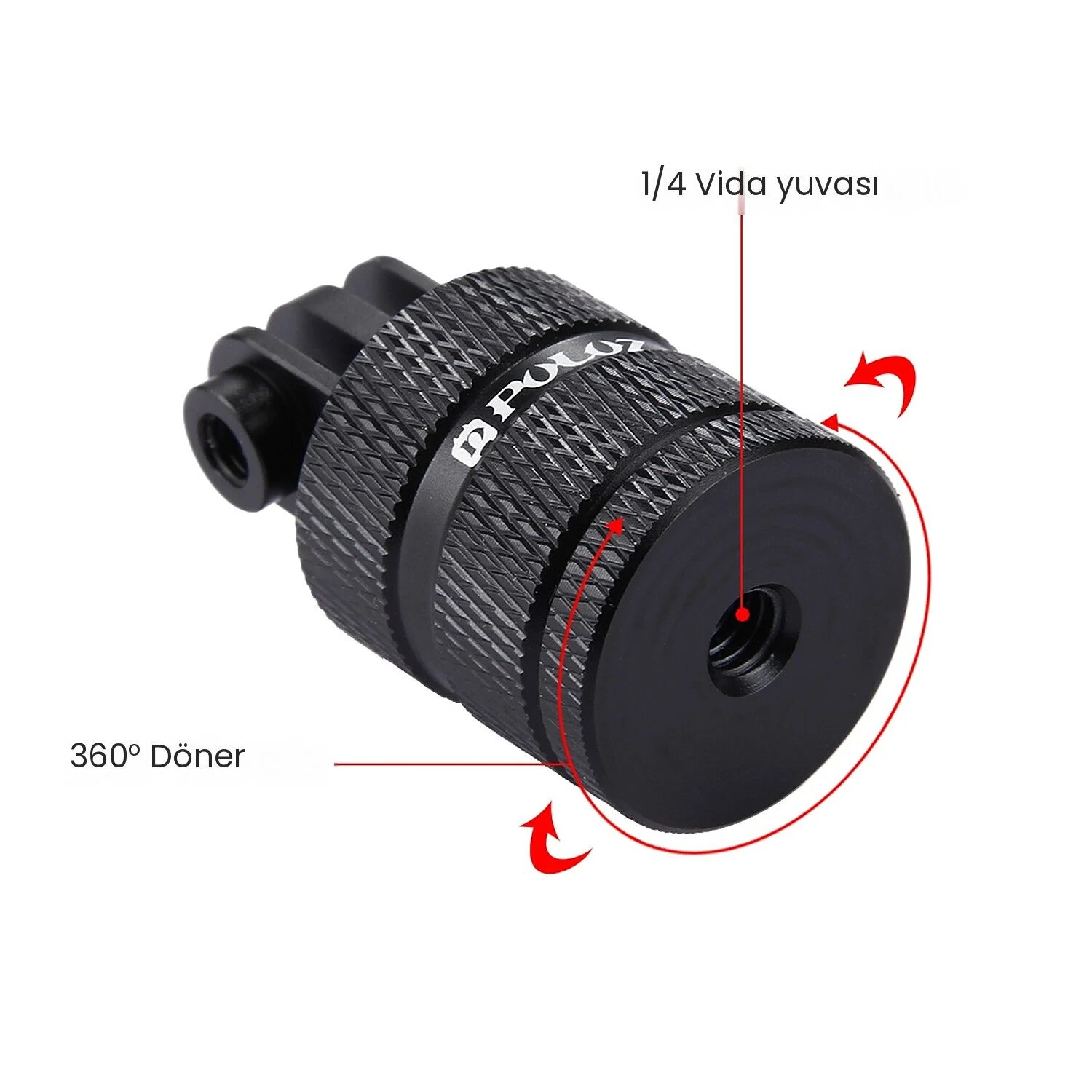 PULUZ 1/4 İnç Yuvalı CNC Tripod Dönüştürücü Adaptör