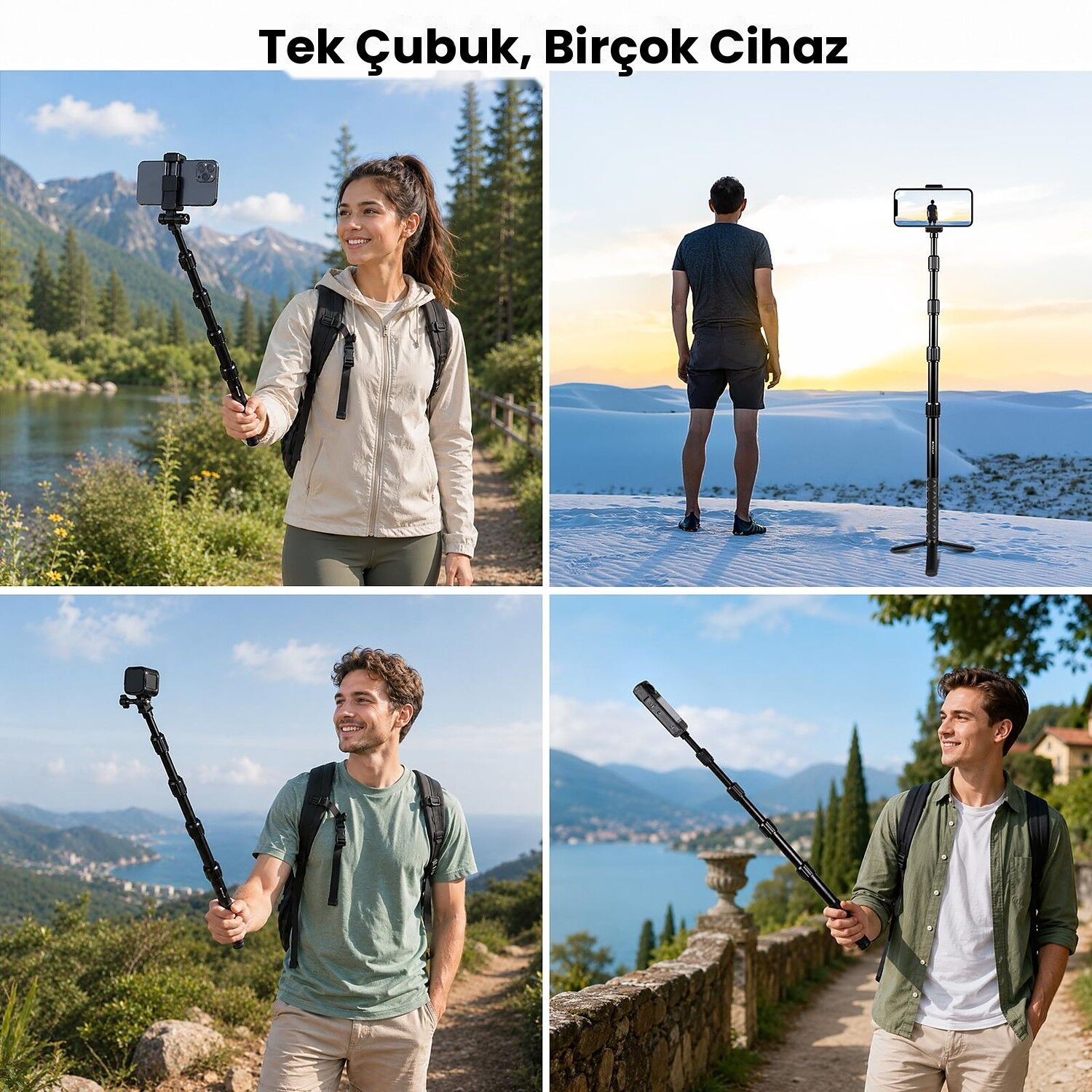 PULUZ 1,5 m Görünmez Selfie Çubuğu Kilitli (Alüminyum)