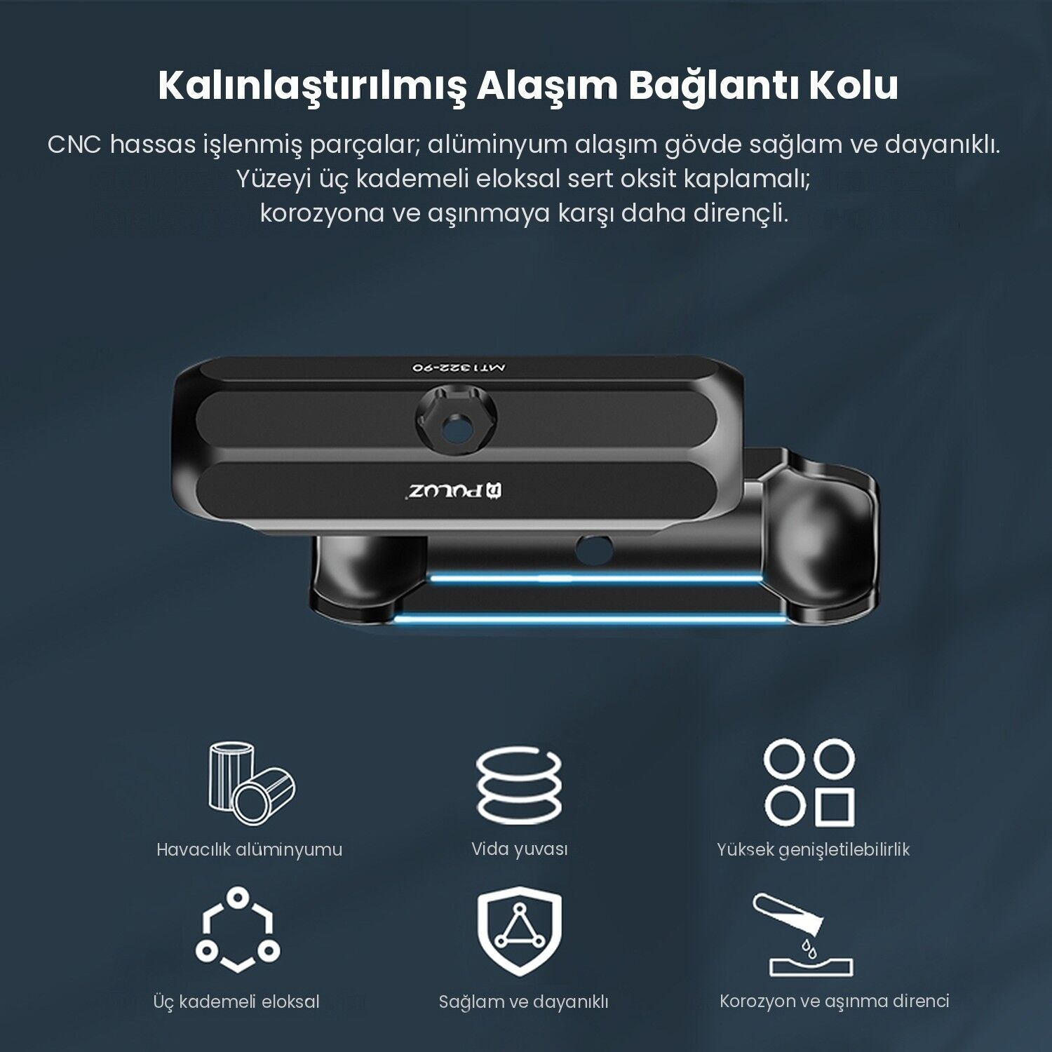 PULUZ Alüminyum Dikiz Aynası Magic Arm Kamera Tutucu Küçük Kıskaç