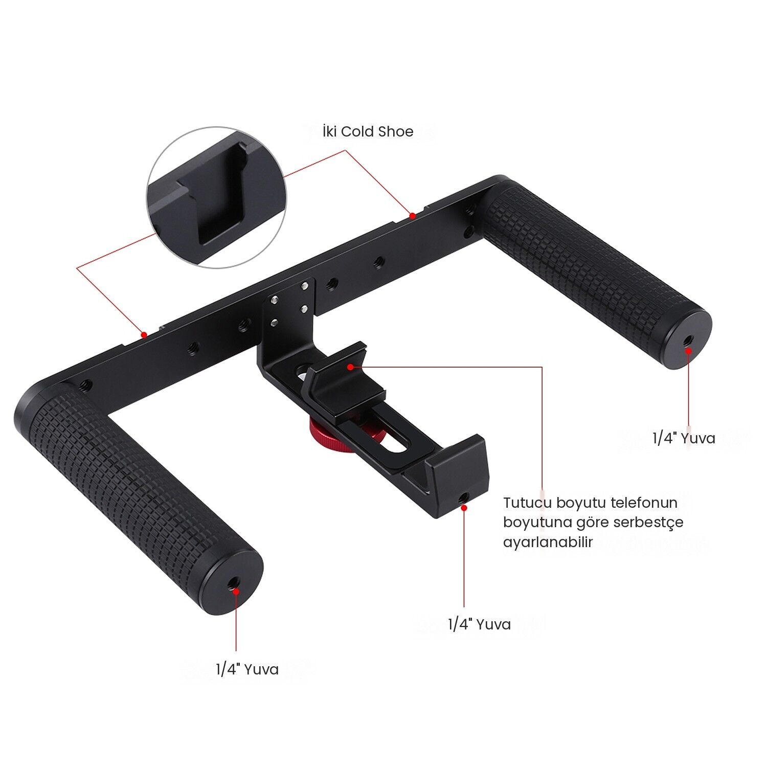 PULUZ Alüminyum Telefon Video Rig Vlog Sabitleyici