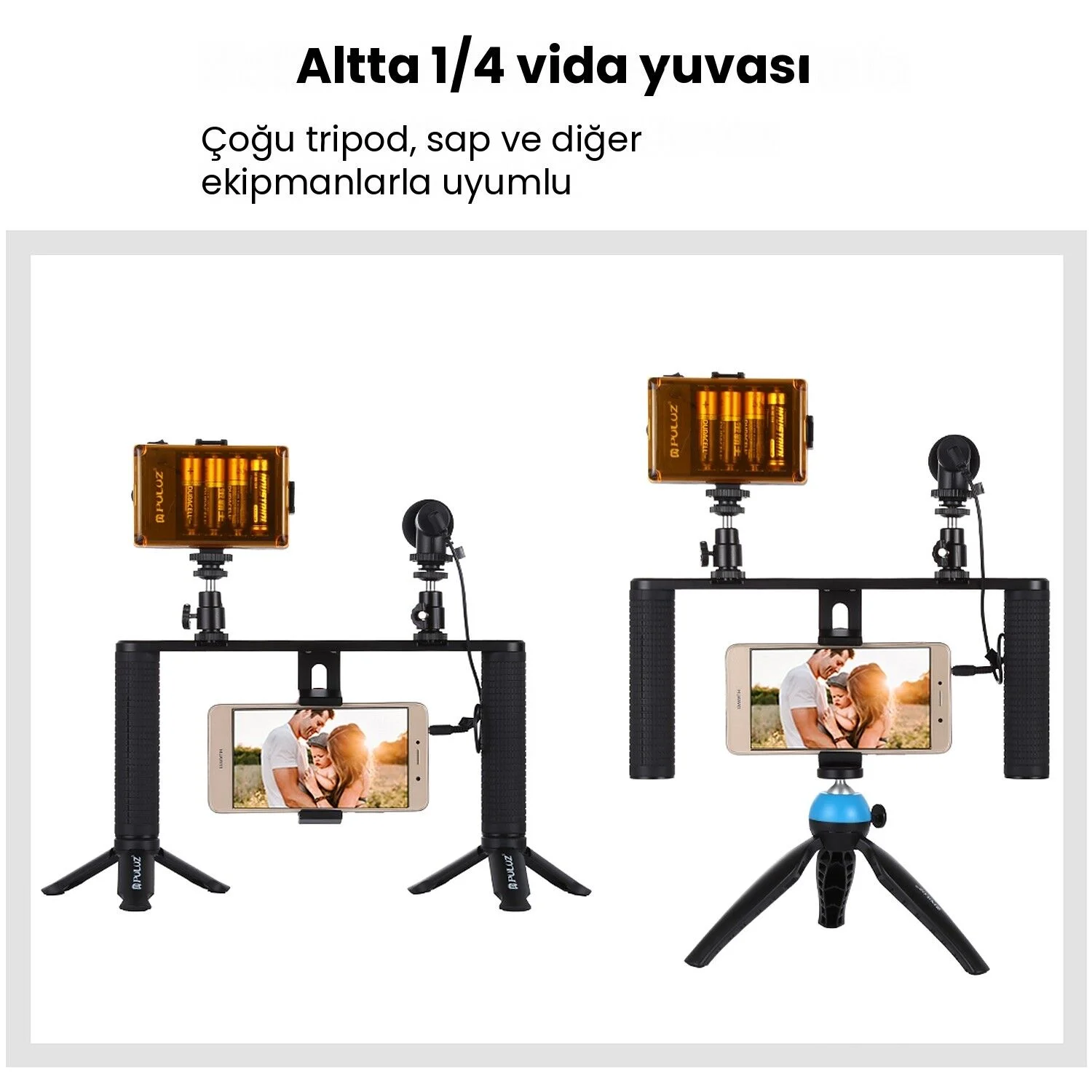 PULUZ Alüminyum Telefon Video Rig Vlog Sabitleyici