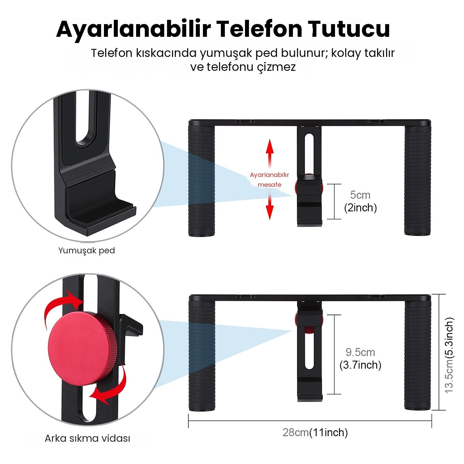 PULUZ Alüminyum Telefon Video Rig Vlog Sabitleyici