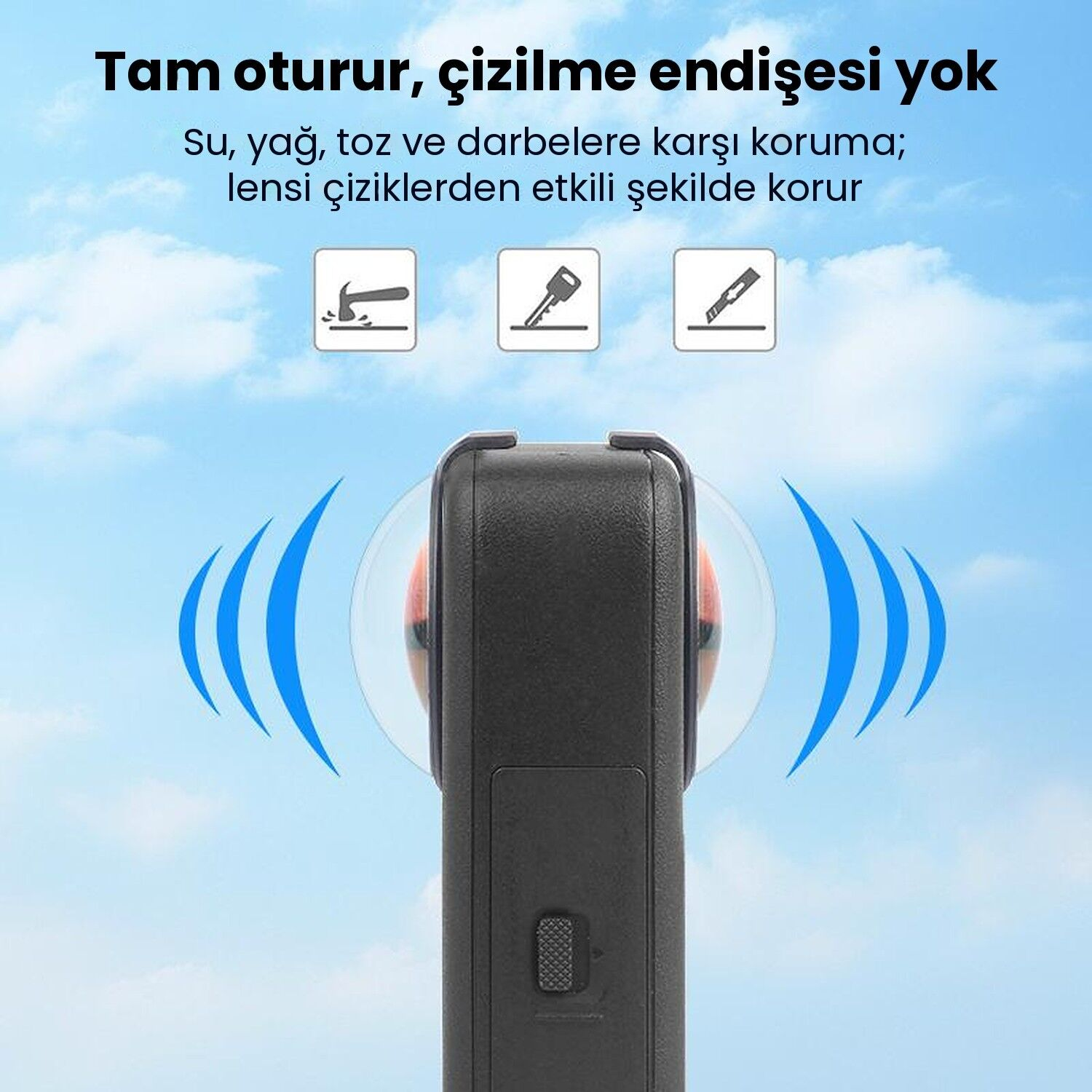 PULUZ DJI Osmo 360 Temperli Cam Lens Koruyucu