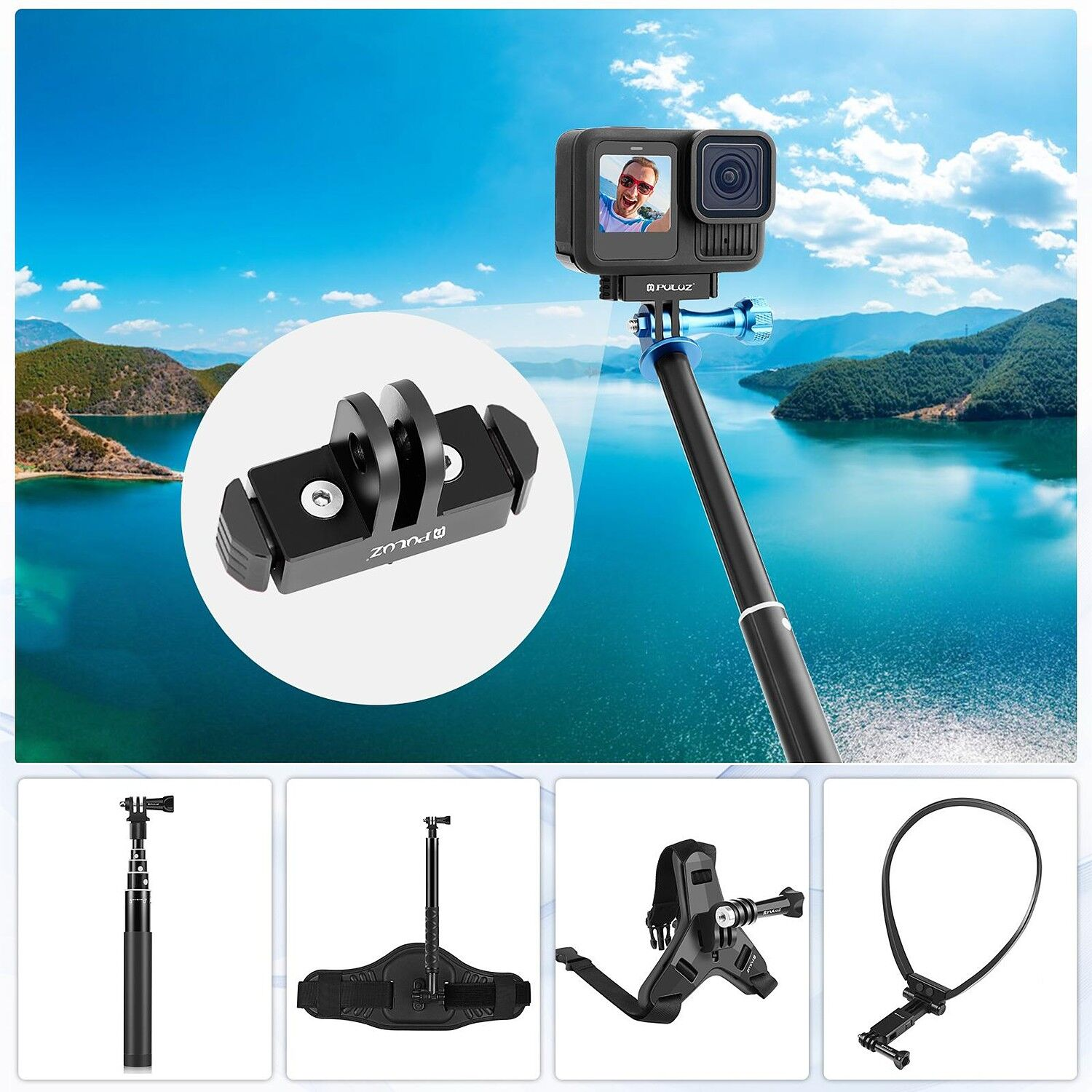 PULUZ GoPro HERO13 / MAX2 / MISSION 1 Manyetik Hızlı Çıkarma Tabanı