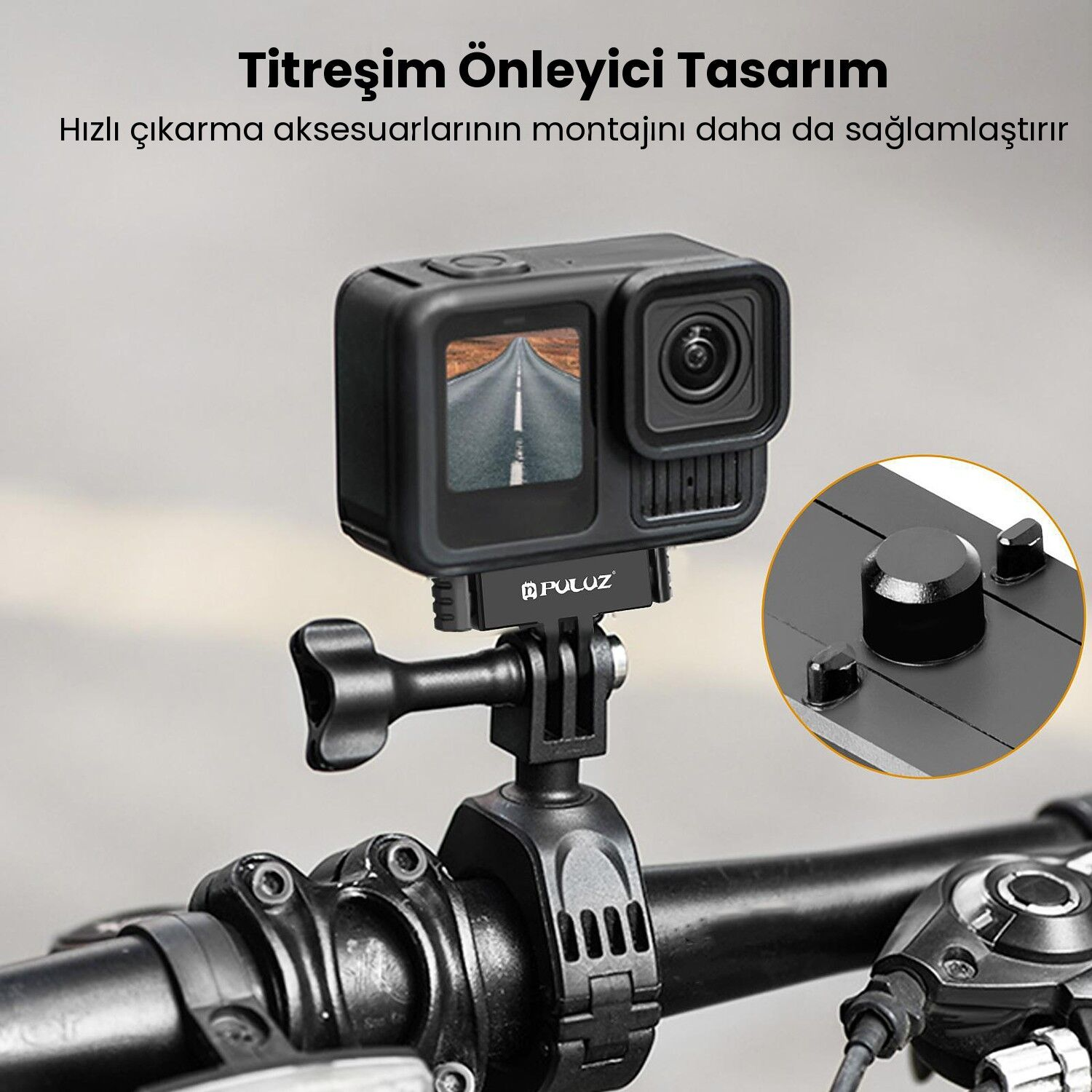 PULUZ GoPro HERO13 / MAX2 / MISSION 1 Manyetik Hızlı Çıkarma Tabanı