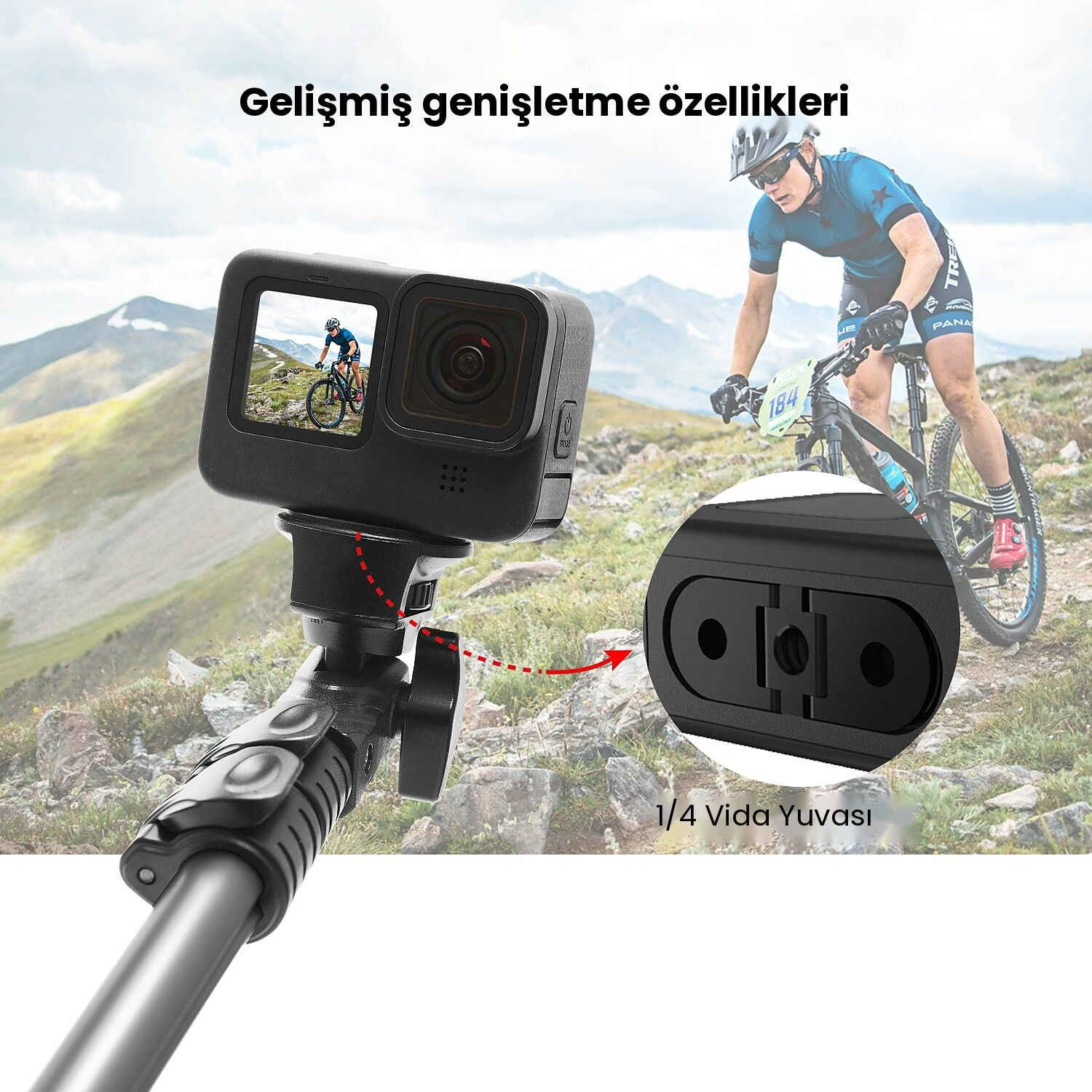 PULUZ GoPro Katlanabilir Yedek Montaj Ayağı / Tırnağı