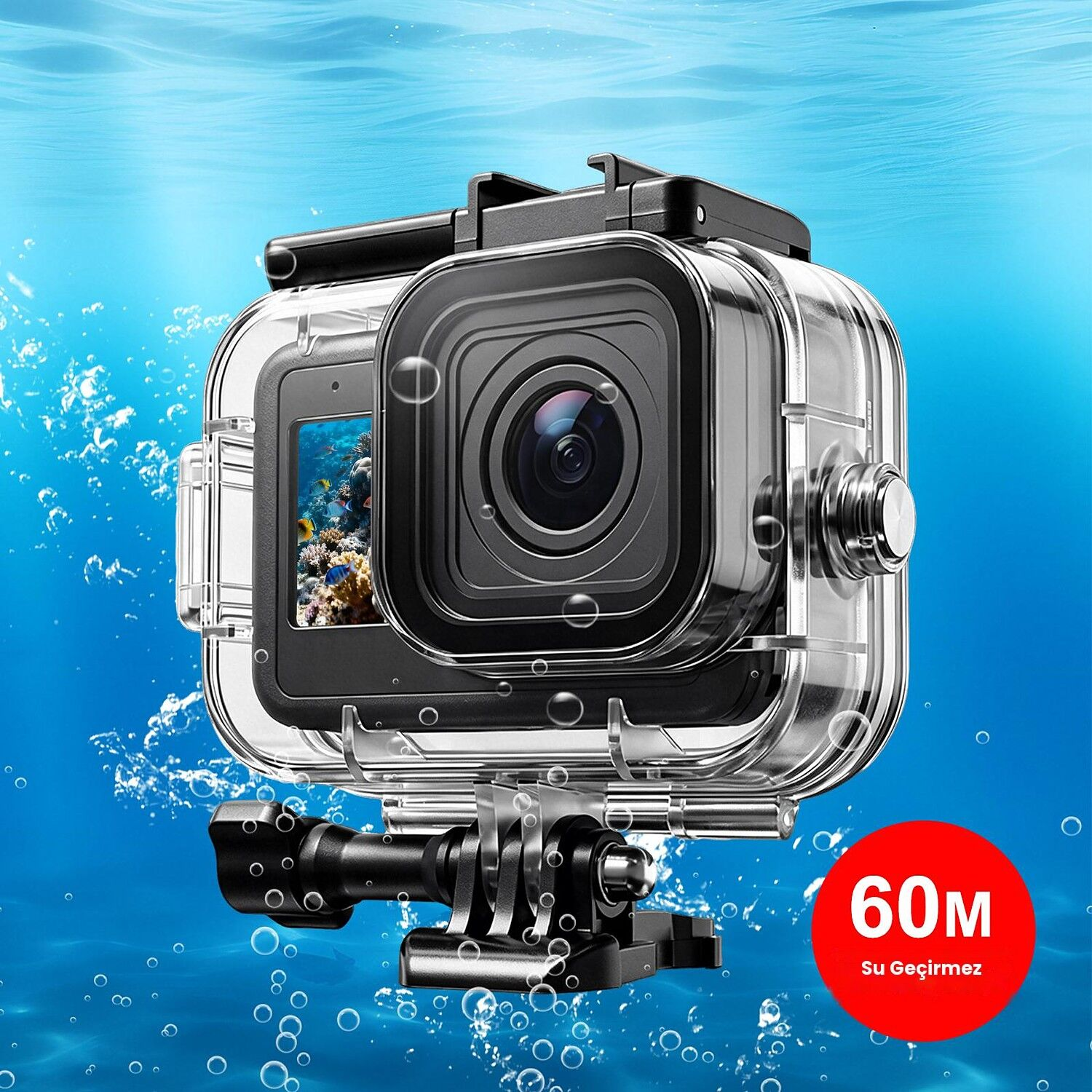 PULUZ GoPro MISSION 1 / 1 PRO 60m Su Altı Dalış Kabı (Dive Case)