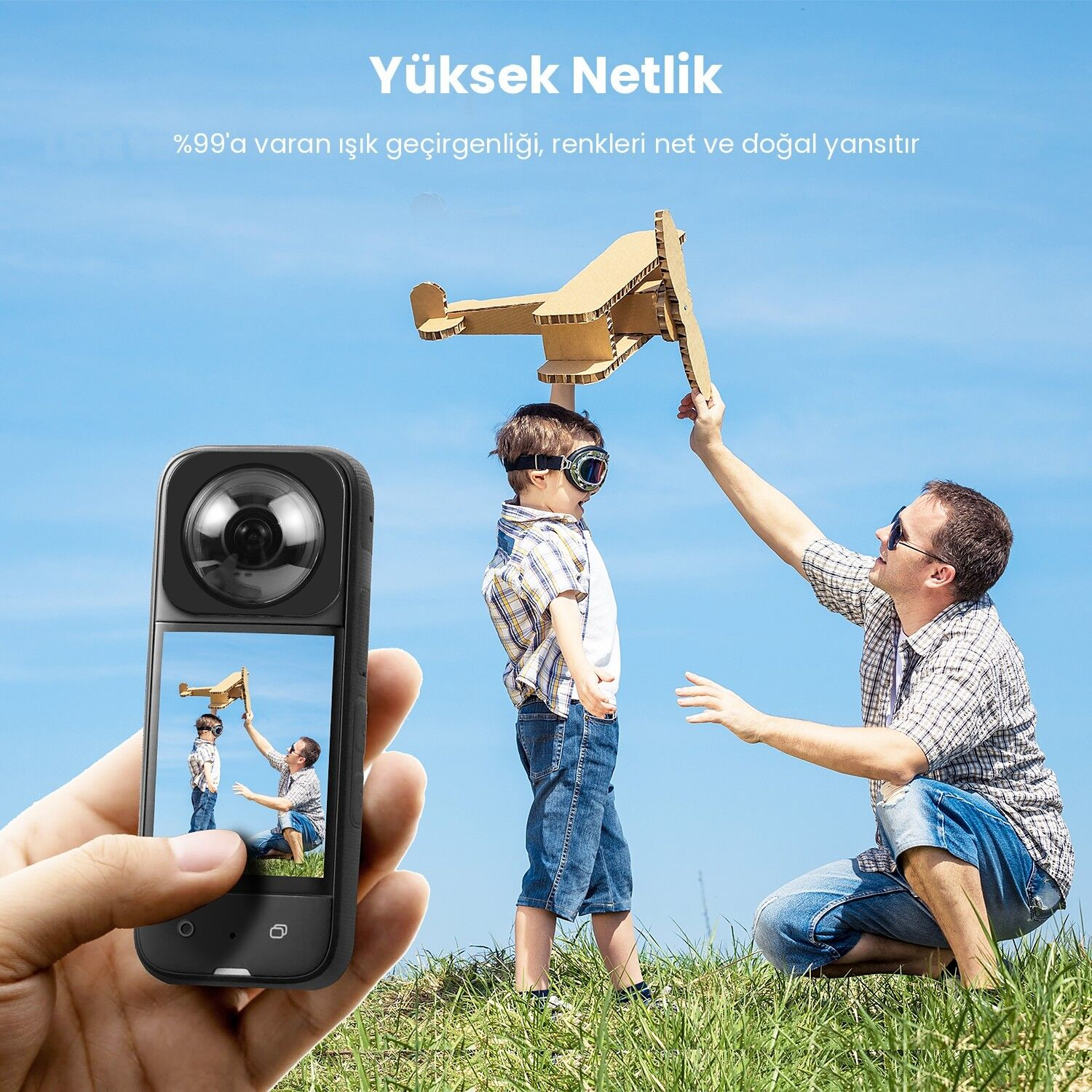 PULUZ Insta360 X3 Lens Koruyucu (Optik Cam)