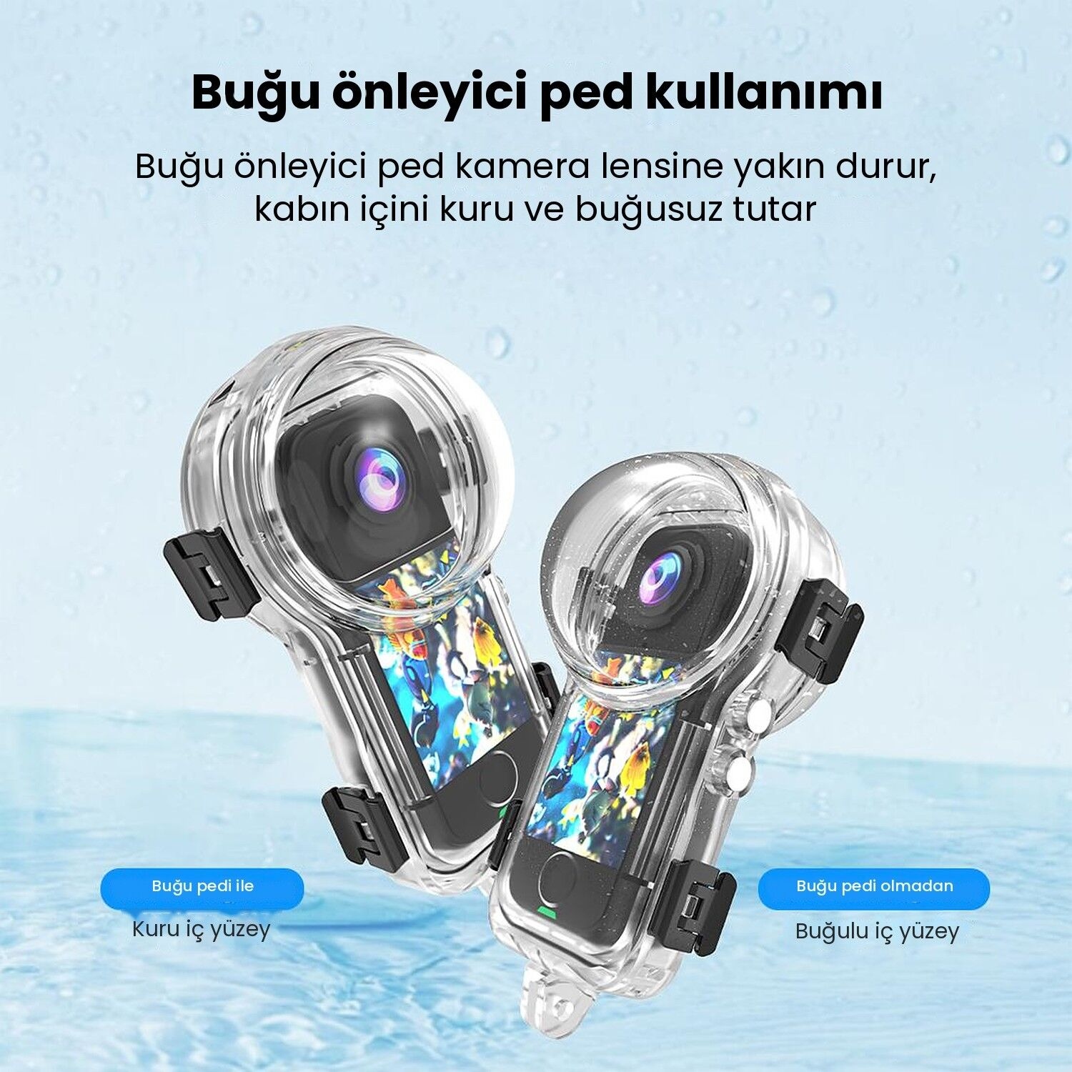 PULUZ Insta360 X4 Air 50m Su Altı Dalış Kabı (Dive Case)
