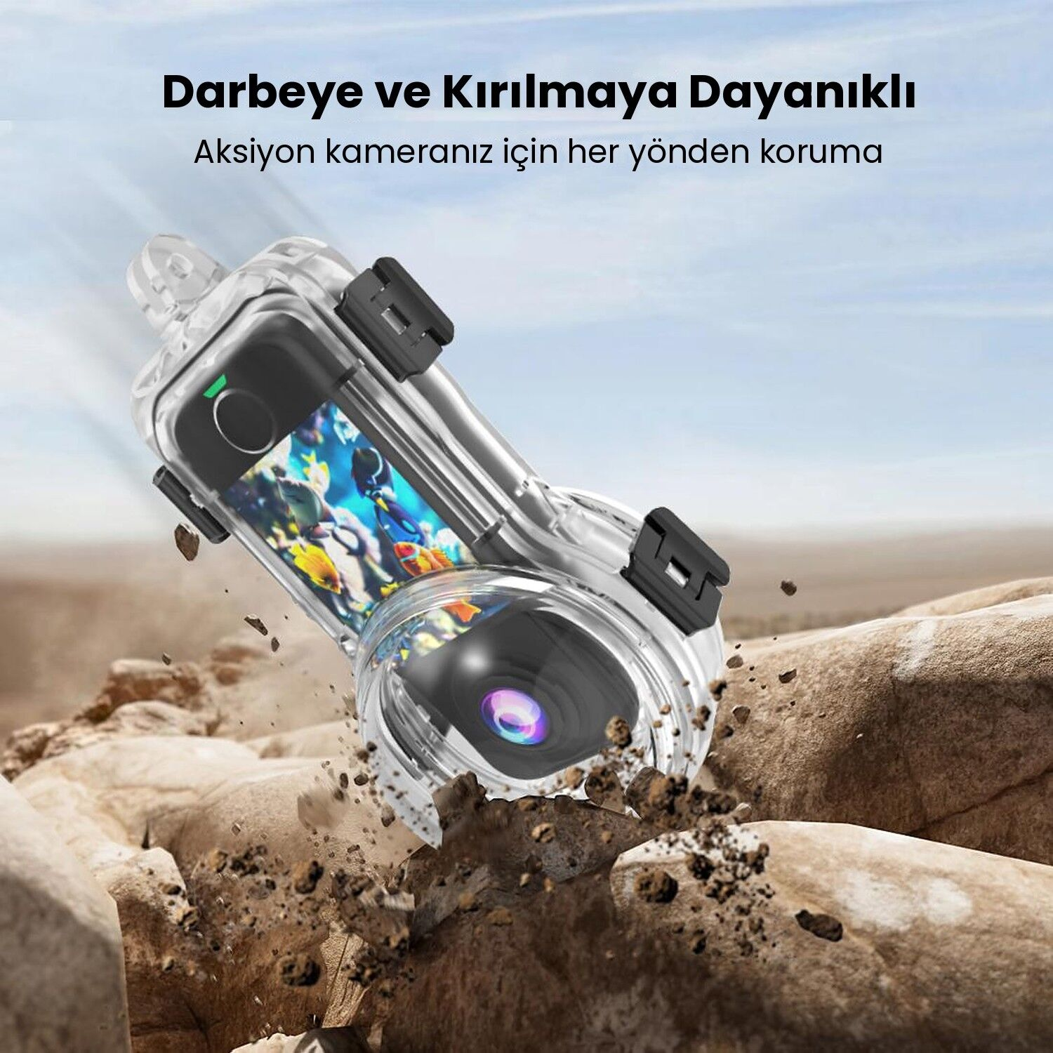 PULUZ Insta360 X4 Air 50m Su Altı Dalış Kabı (Dive Case)