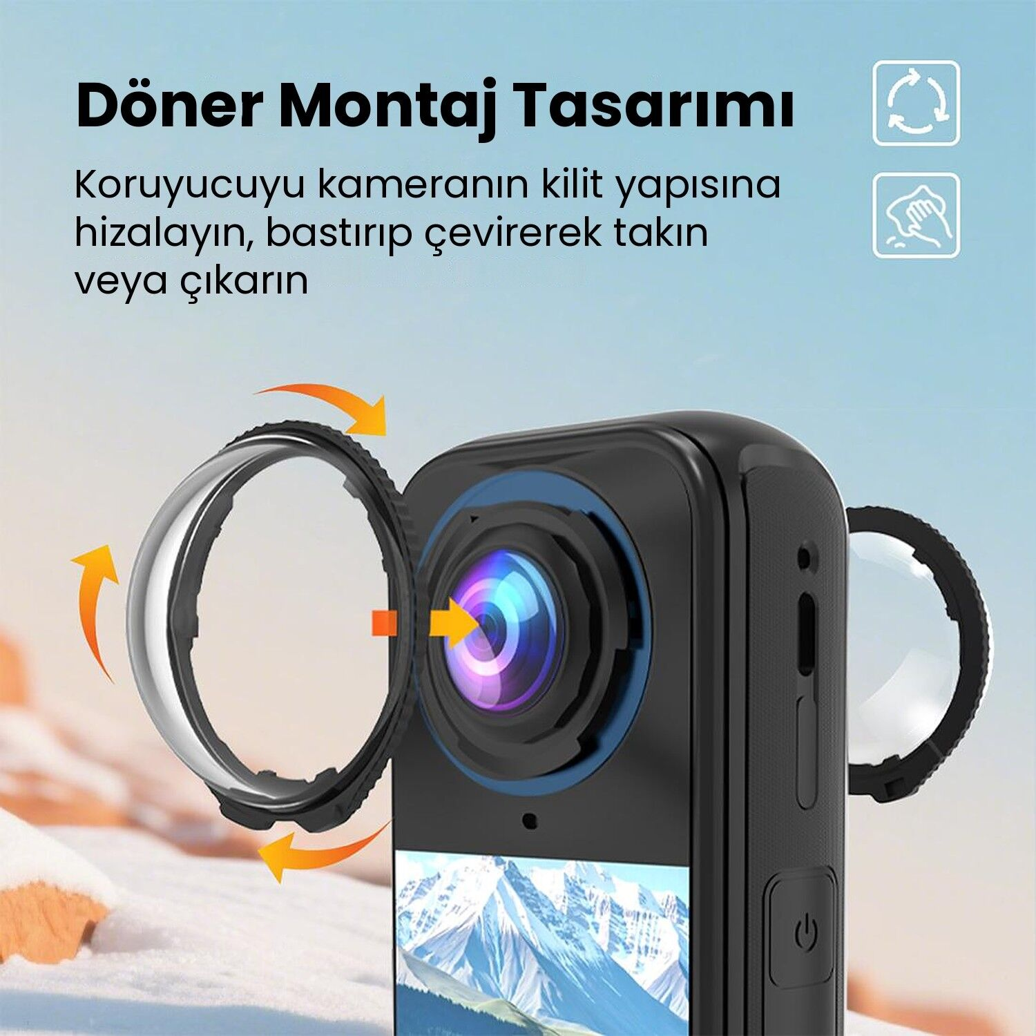 PULUZ Insta360 X4 Air Lens Koruyucu (Optik Cam)
