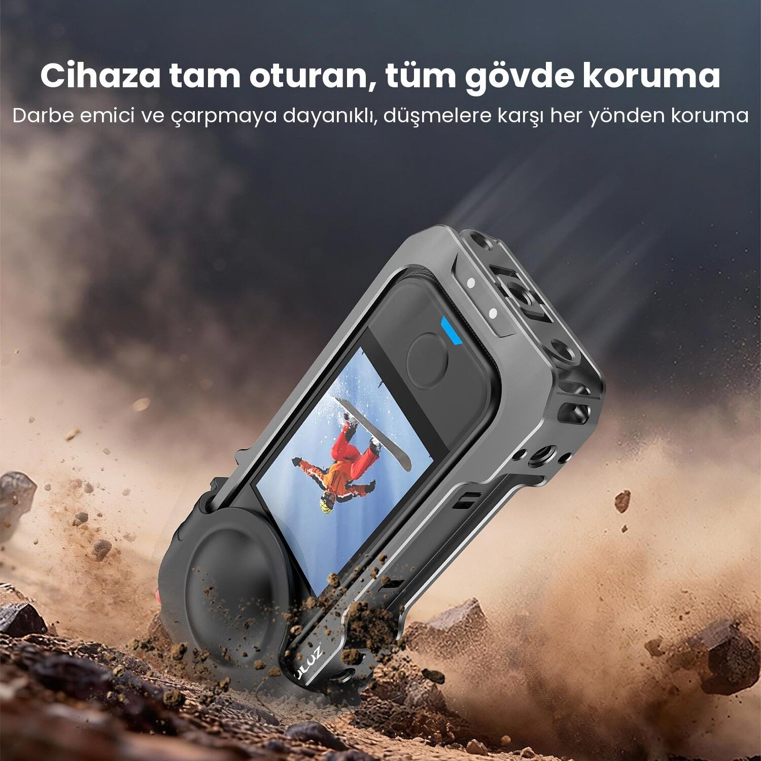 PULUZ Insta360 X4 Air Metal Kafes ve Lens Koruyucu Kapak