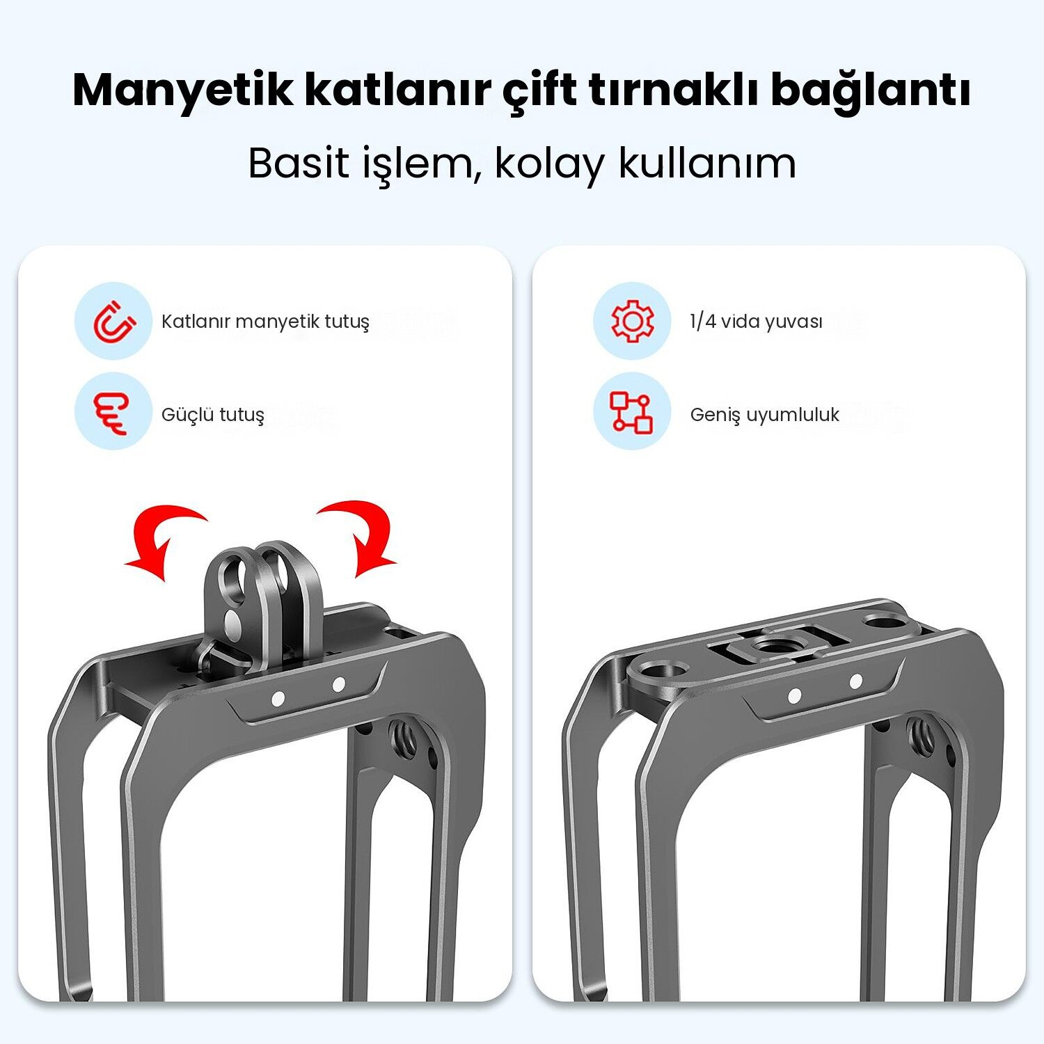 PULUZ Insta360 X4 Air Metal Kafes ve Lens Koruyucu Kapak