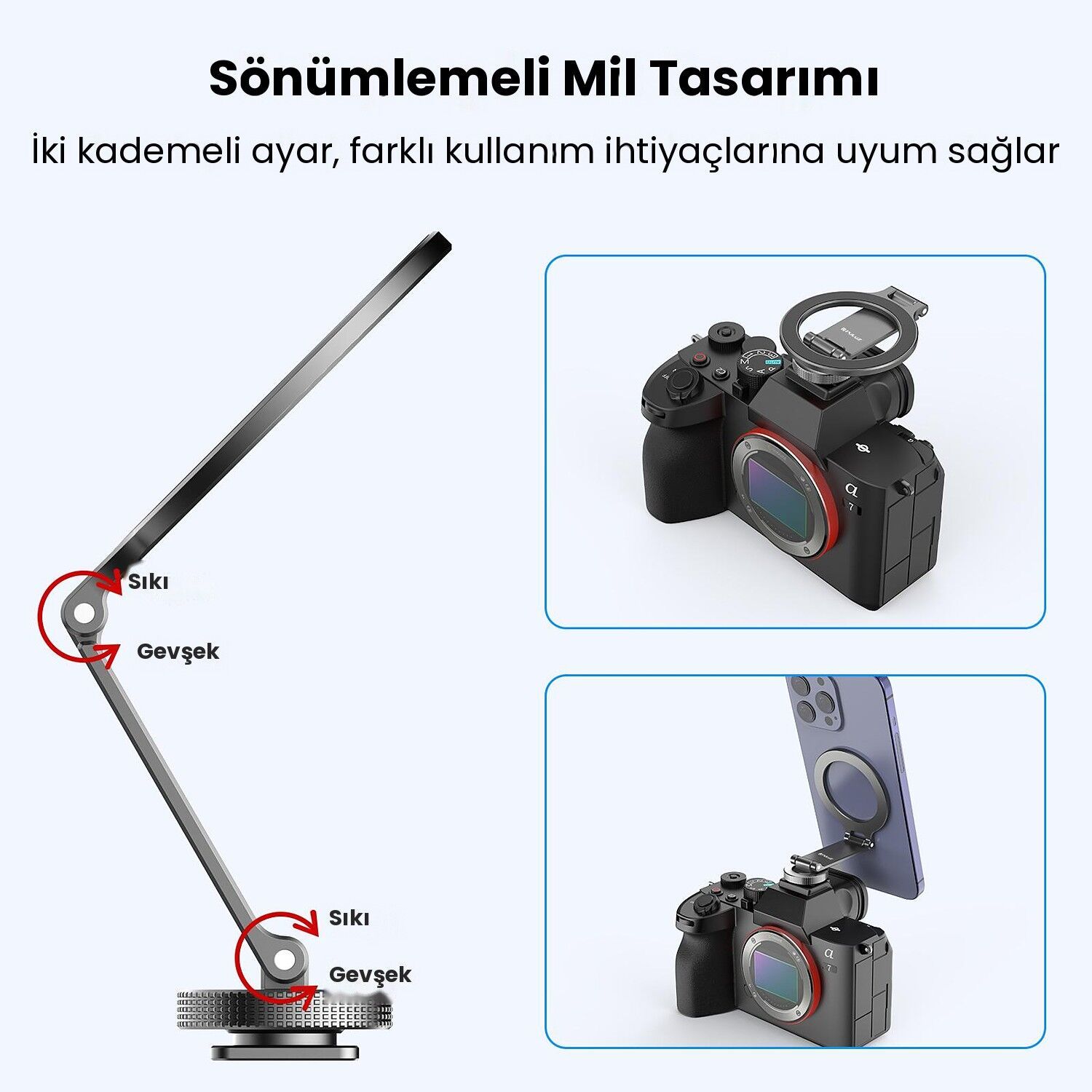 PULUZ Katlanabilir MagSafe Cold Shoe Telefon Tutucu