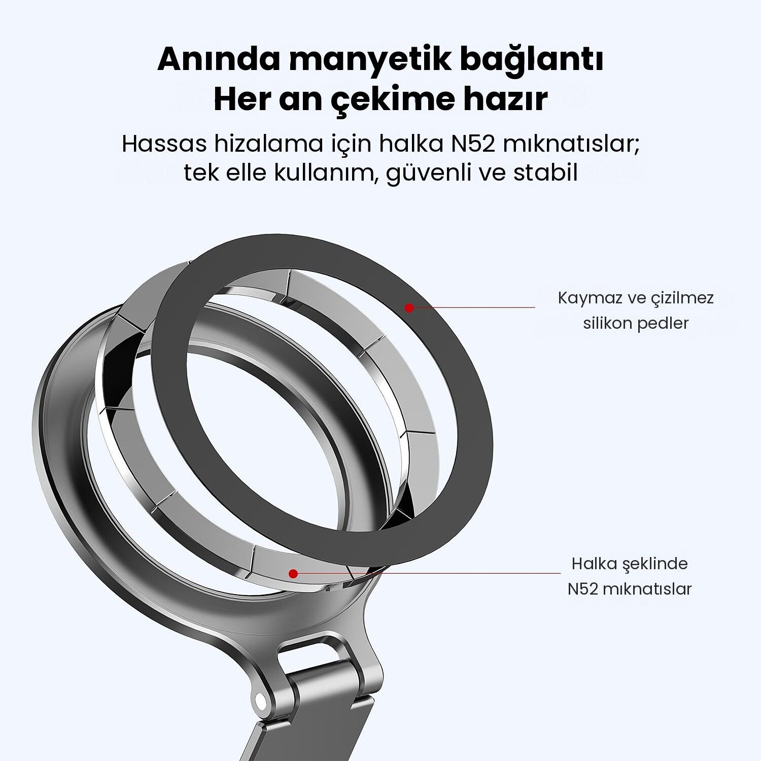 PULUZ Katlanabilir MagSafe Cold Shoe Telefon Tutucu