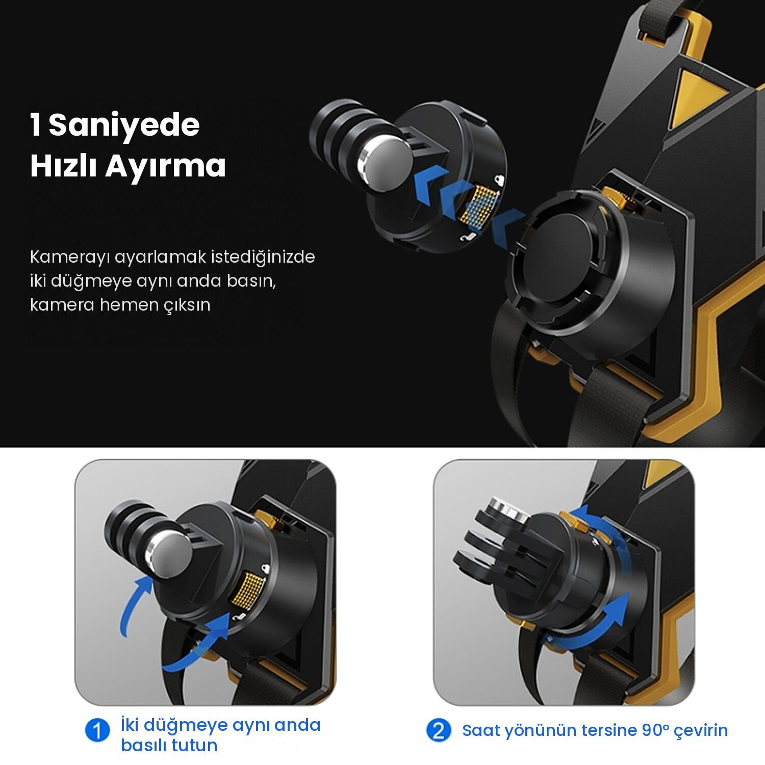 PULUZ Manyetik Kask Çene Bağlantı Aparatı