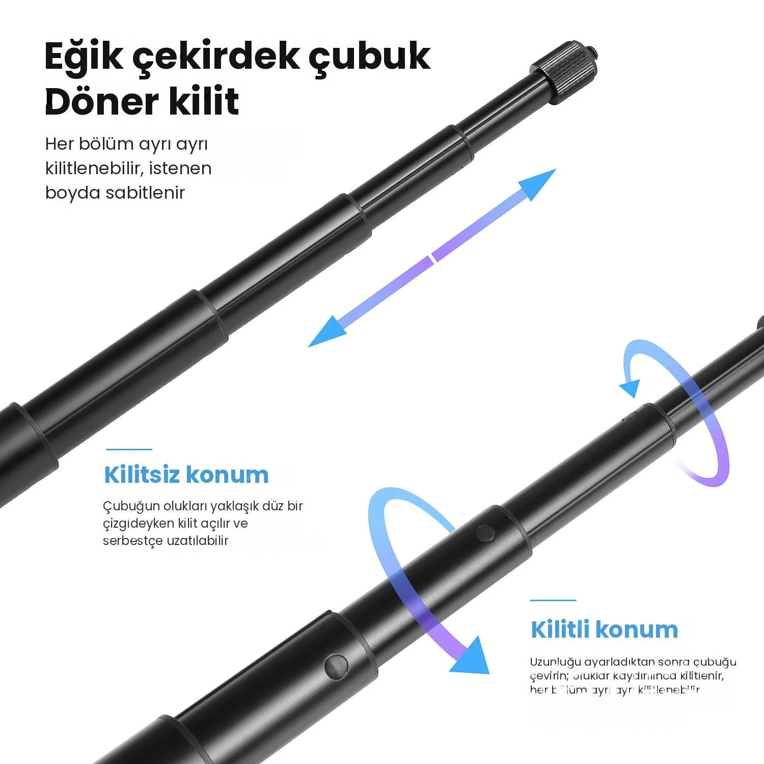 PULUZ Motosiklet ve Bisiklet İçin Gidon Bağlantı Kiti ve Uzatma Çubuğu