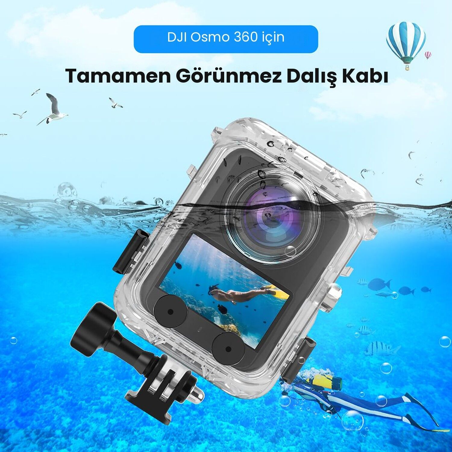 PULUZ Osmo 360 / 360 II 40m Su Altı Dalış Kabı (Dive Case)