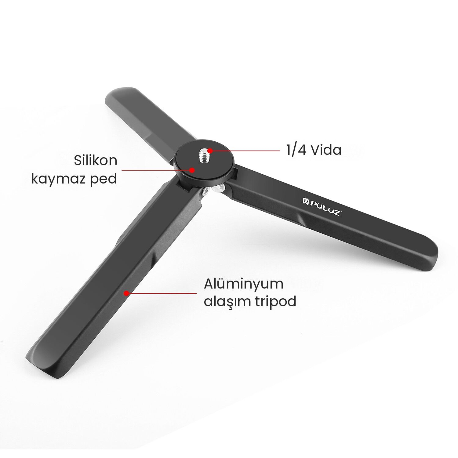PULUZ Osmo Pocket ve Insta360 Uyumlu Mini Metal Tripod