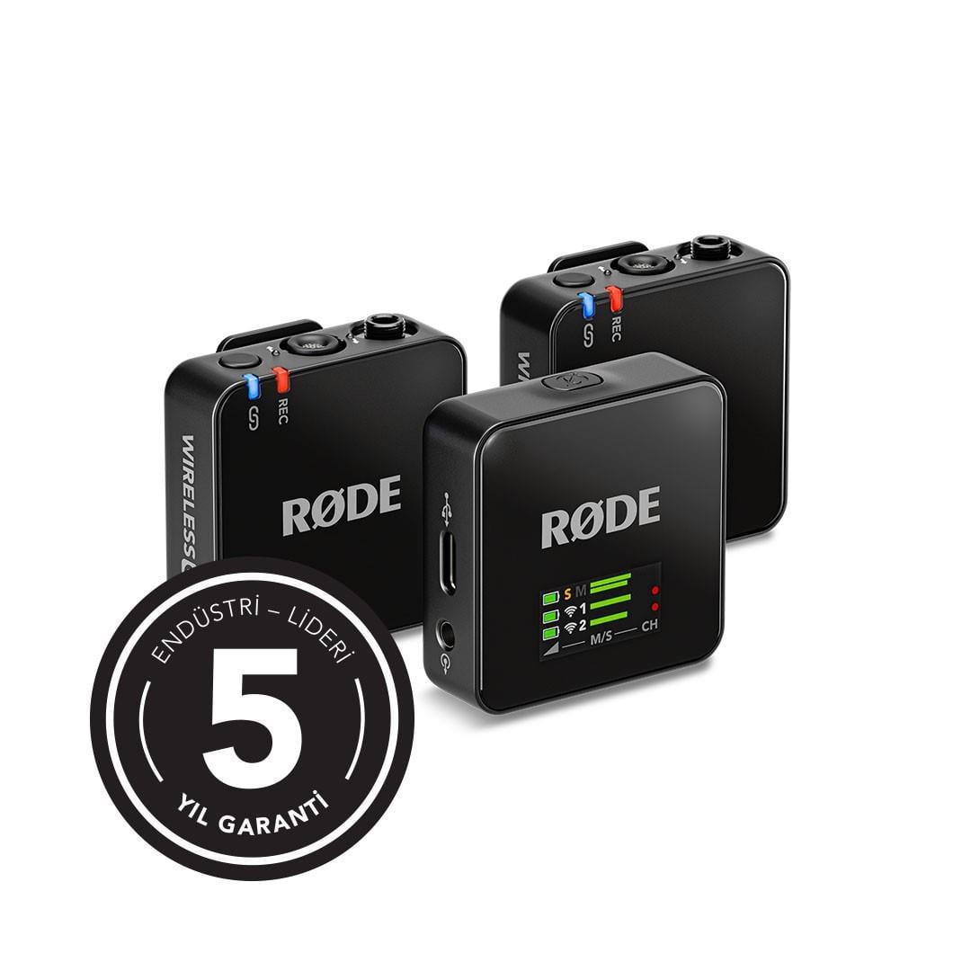 Rode Wireless GO (Gen 3) 2 Kişilik Kablosuz Yaka Mikrofonu, 32-Bit Ses Kayıt Cihazı