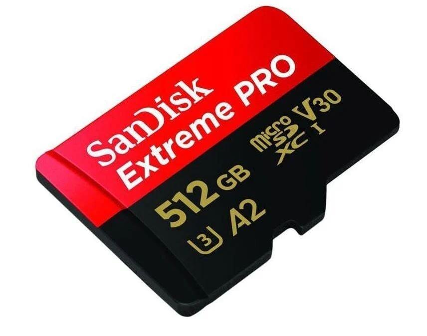 SanDisk 512GB 200/140MB/s microSDXC Extreme Pro UHS-I A2 V30 Hafıza Kartı