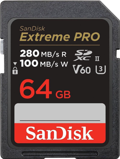 SanDisk Extreme PRO 64GB 280MB/s UHS-II SDXC Hafıza Kartı