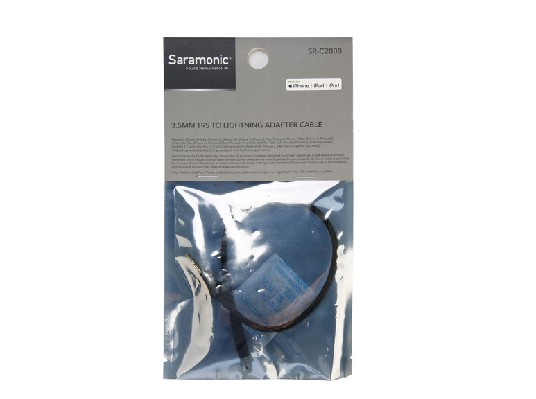 Saramonic SR-C2000 3,5 mm TRS Erkek - iPhone Ses için Lightning Adaptör Kablosu