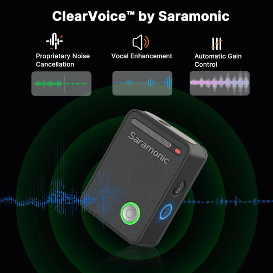 Saramonic Ultra 01 Kablosuz Yaka Mikrofonu, 32-Bit ( RX9+TX9 Black)