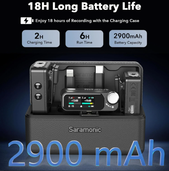 Saramonic Ultra 01 Kablosuz Yaka Mikrofonu, 32-Bit ( RX9+TX9 Black)