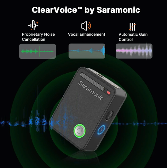 Saramonic Ultra 03 Kablosuz Yaka Mikrofonu, 32-Bit ( RX9+TX9+TX9 Lavalıer MIC – Black)