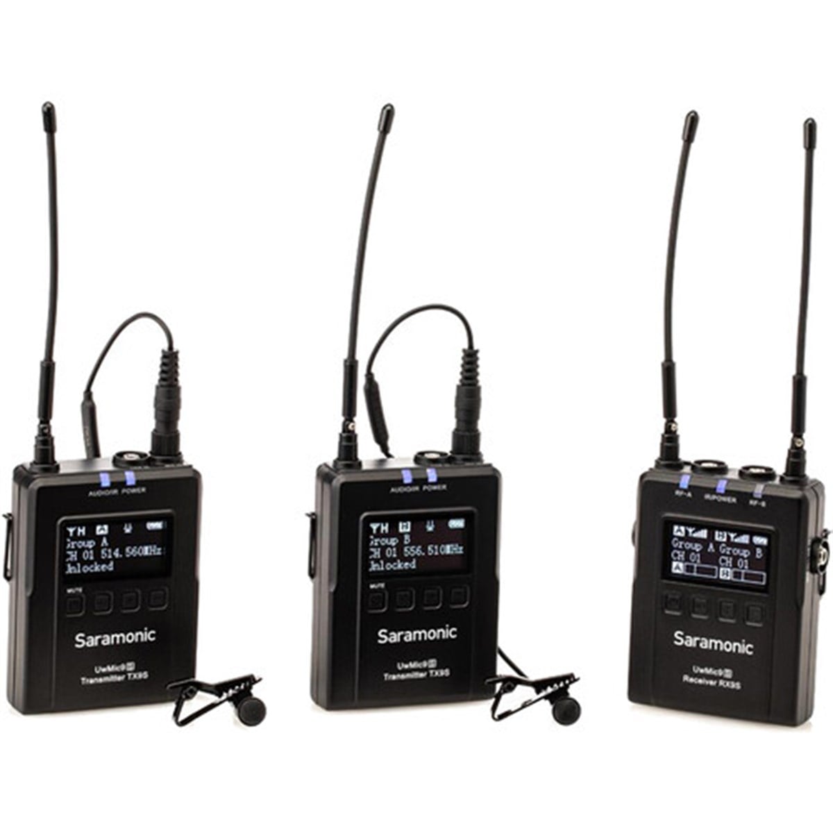 Saramonic UwMic9S Kit 2 (RX + TX + TX) Kablosuz Yaka Mikrofonu
