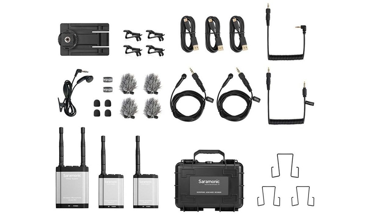 Saramonic Vlink2 Kit 2 (TX+TX+RX) 2.4 GHz Kablosuz Mikrofon 
