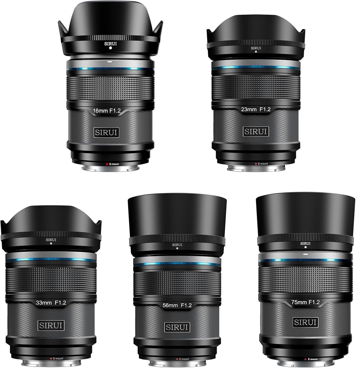 Sirui Sniper F1.2 APS-C Autofocus Sony E Mount 5'li Lens Kiti (Siyah)