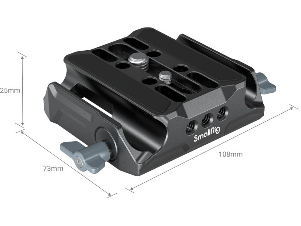 SmallRig 3357 Çift 15mm Çubuk Kelepçeli Evrensel Taban Plakası Baseplate