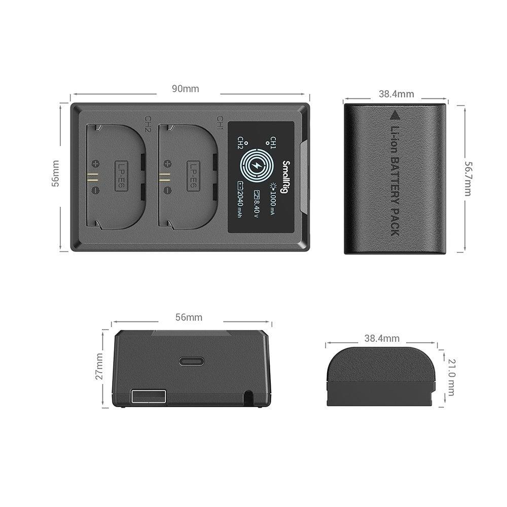 SmallRig 3821 LP-E6NH Kamera Pili ve Şarj Aleti Seti