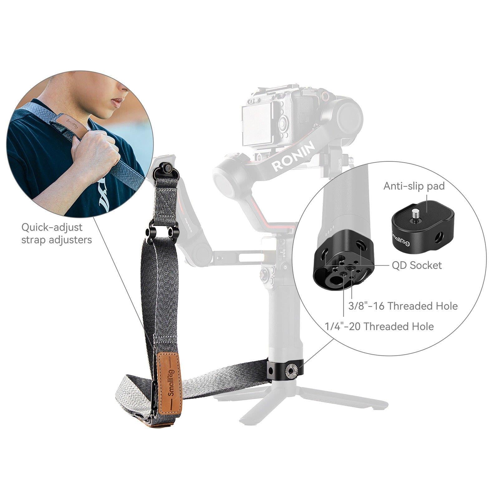 SmallRig 4118 DJI RS 4 / RS 4 Pro / RS 3 / RS 3 Pro / RS 2 için  Ağırlık Azaltıcı Omuz Askısı