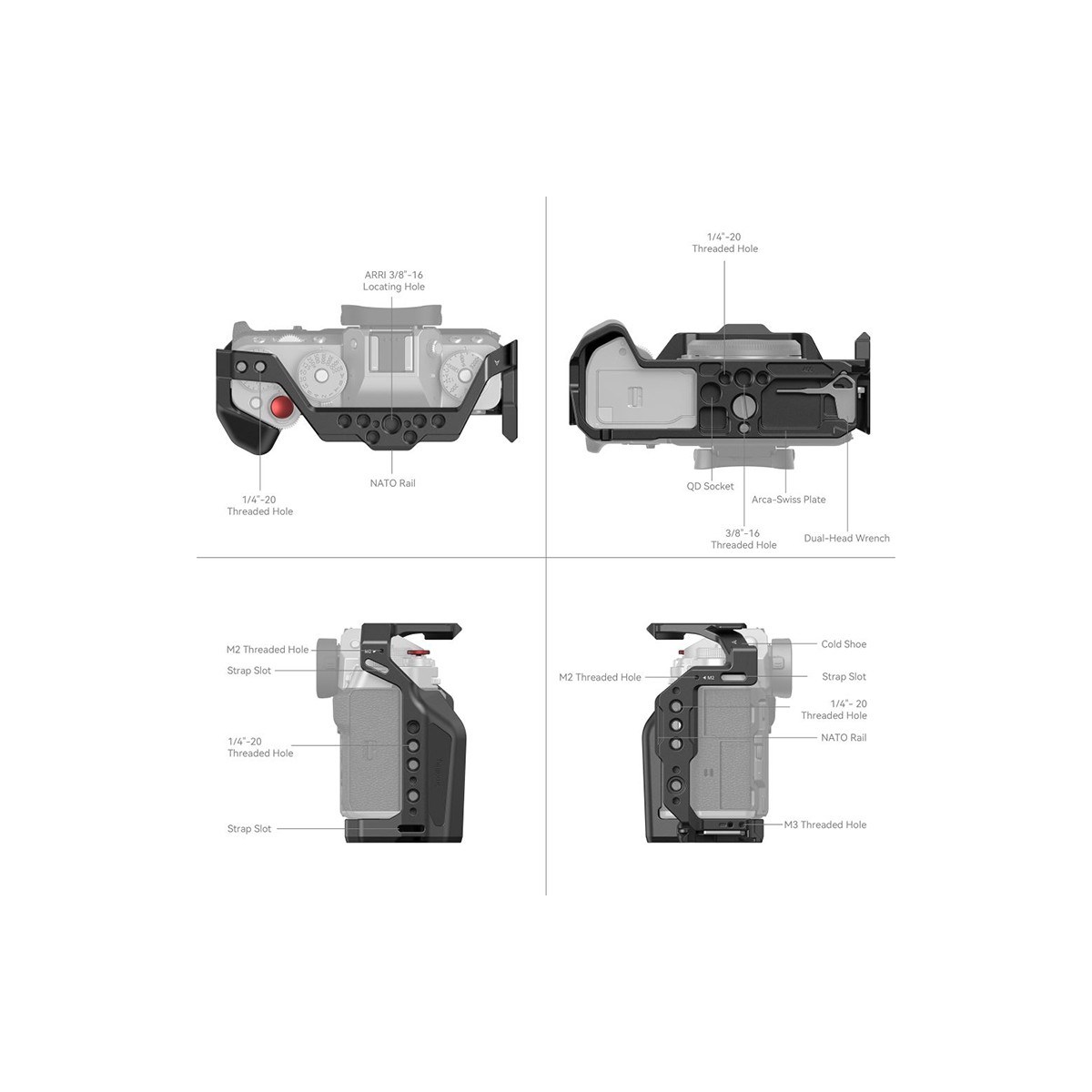 SmallRig 4135 Fujifilm X-T5 Için Standart Siyah Kafes