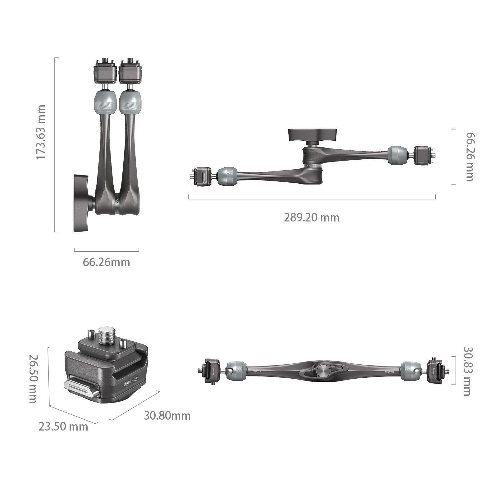 SmallRig 4489 HawkLock H21 Hızlı Çıkarma Rozet Sihirli Kol (11'')