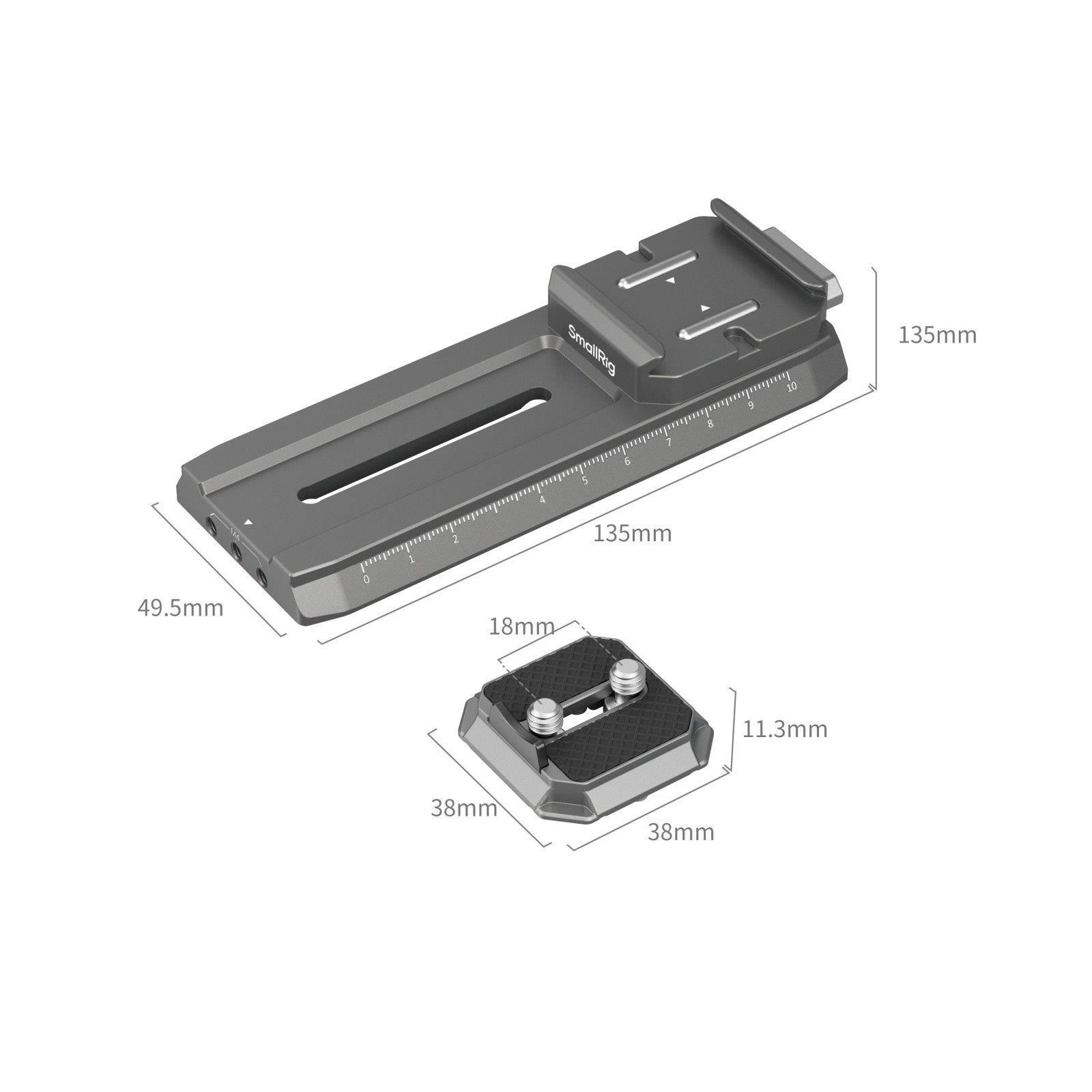 SmallRig 4638 DJI RS 2 / RSC 2 / RS3 / RS 3 Pro / RS 4 / RS 4 Pro için HawkLock H38 Manfrotto Hızlı Çıkarma Plakası