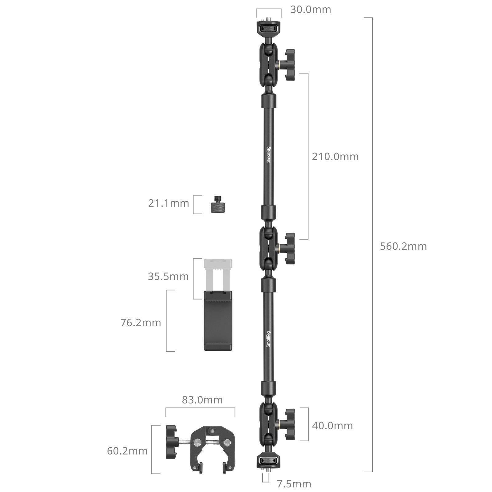 SmallRig 4766 Masaüstü  Sihirli Kol Yengeç Kelepçesi Kiti