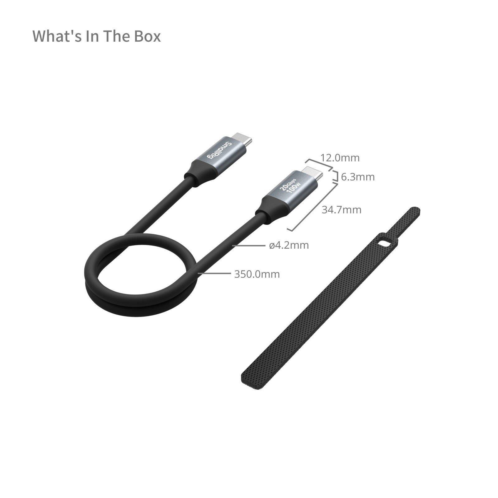 SmallRig 4788 USB-C (Düz) Veri Kablosu (35 cm)
