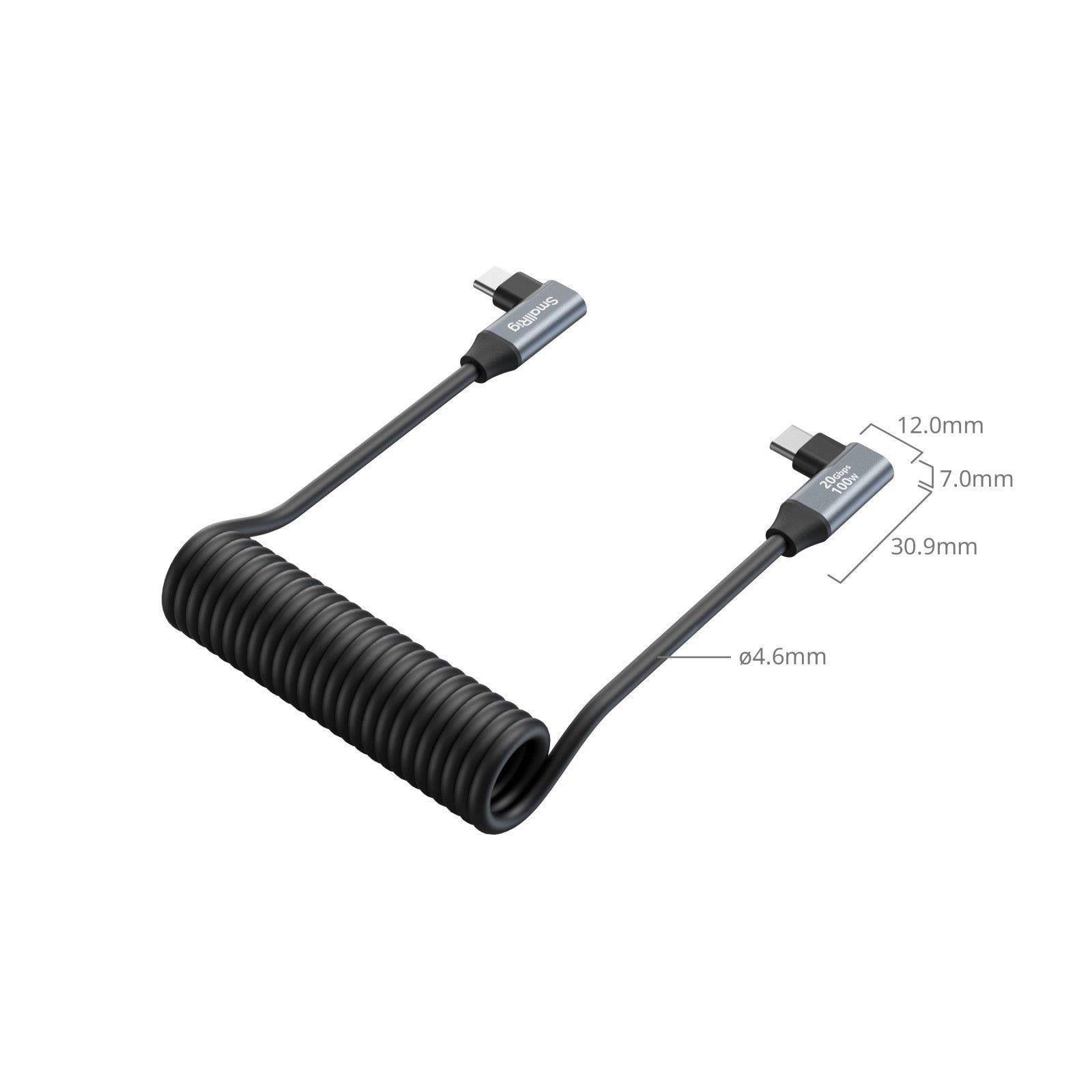 SmallRig 4793 USB-C (Açılı) - USB-C (Açılı) Sarmal Veri Kablosu