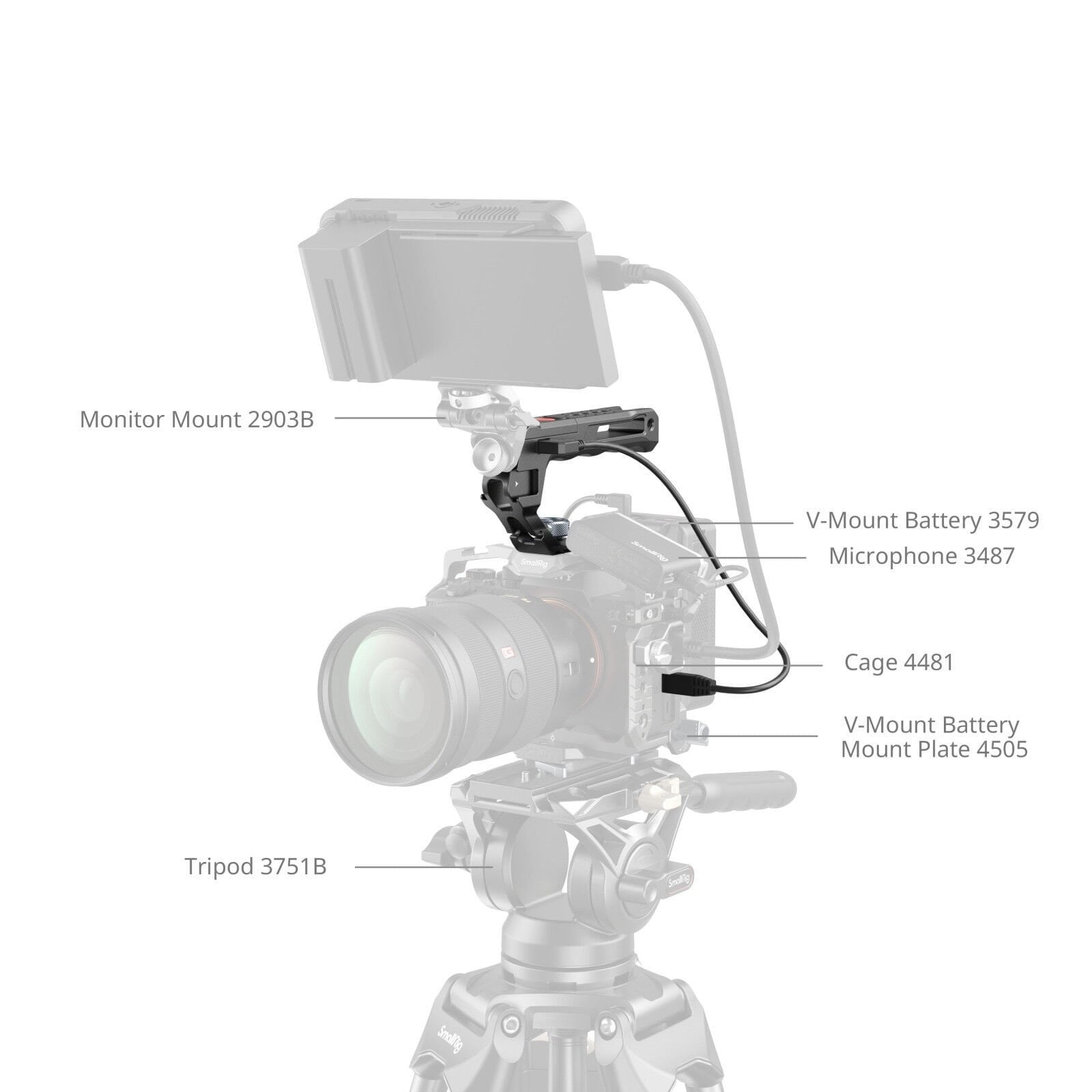 SmallRig 4927 Üst Tutma Kolu ve Geri Tetik Mekanizması (ARRI Yerleştirme Vidası)