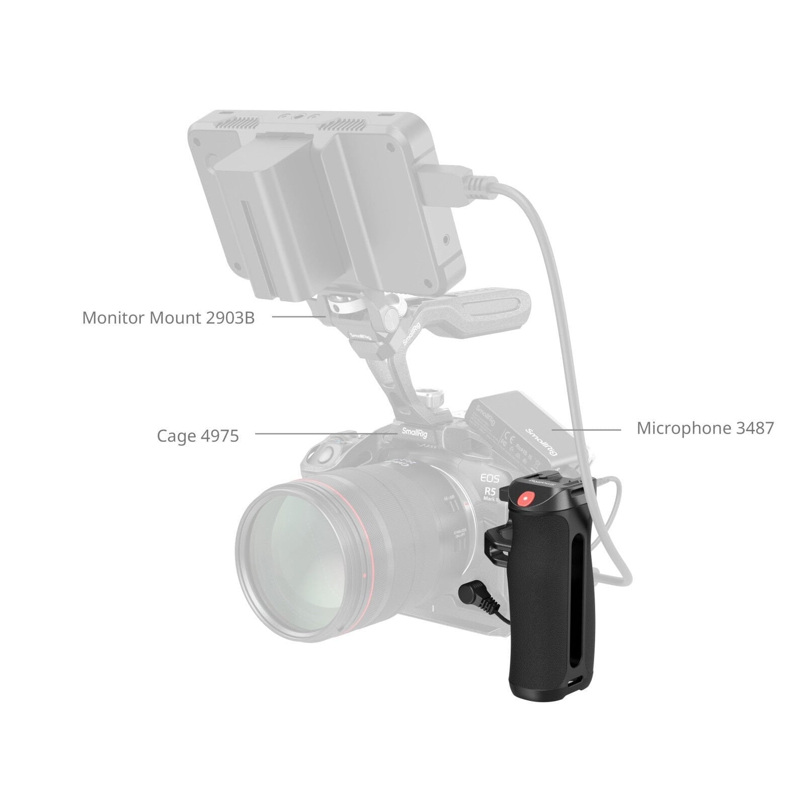 SmallRig 4928 Yan Tutamağı ve Geri Tetik Mekanizması (1/4''-20 Vida)