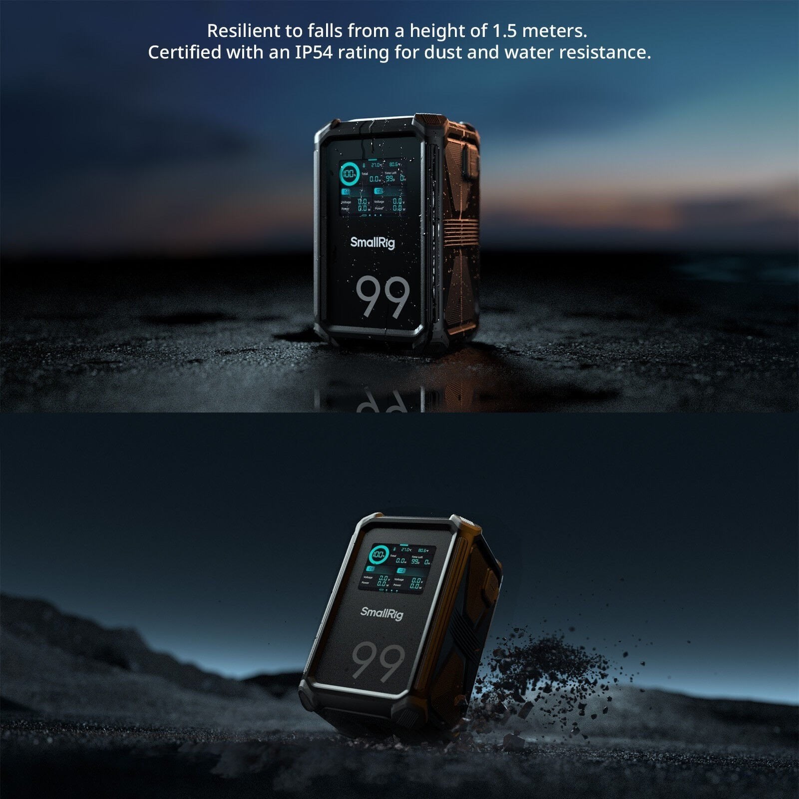SmallRig 4984 X99 X-Touch Smart Üçlü Korumalı 1,5 m  Düşmeye Dayanıklı IP54 Su Geçirmez / Toz Geçirmez) V-Mount Batarya