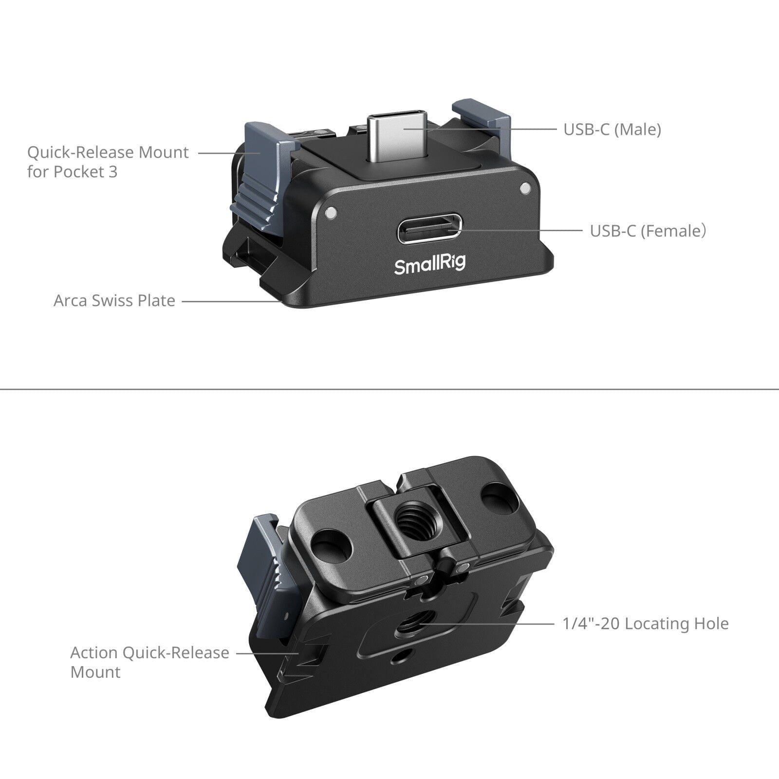 SmallRig 5376 DJI Osmo Pocket / 5 / 4 / 3 için Pil Adaptör Plakası