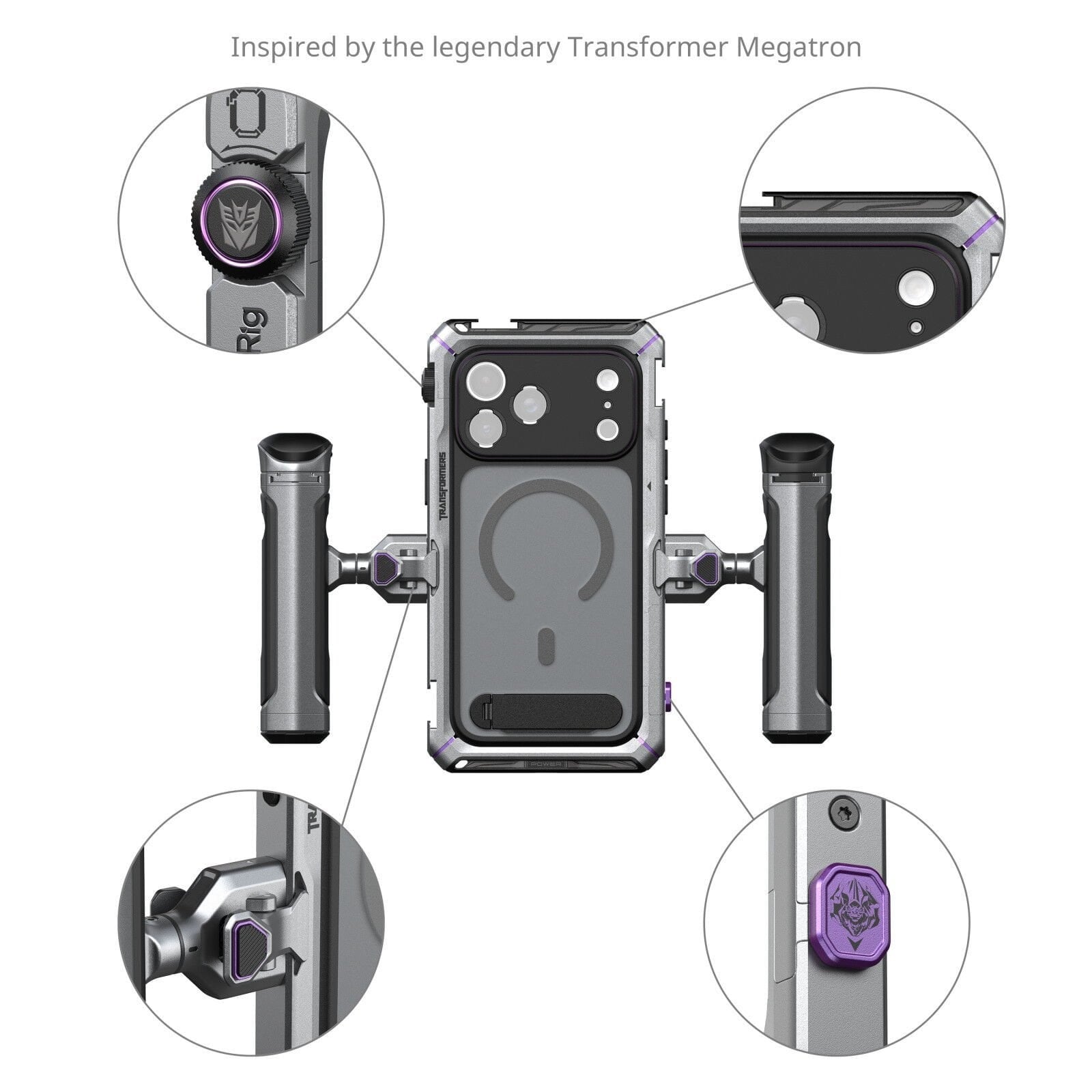 SmallRig 5584 Megatron Edition iPhone 17 Pro Max  için Çift El Tipi Mobil Cihaz Kiti
