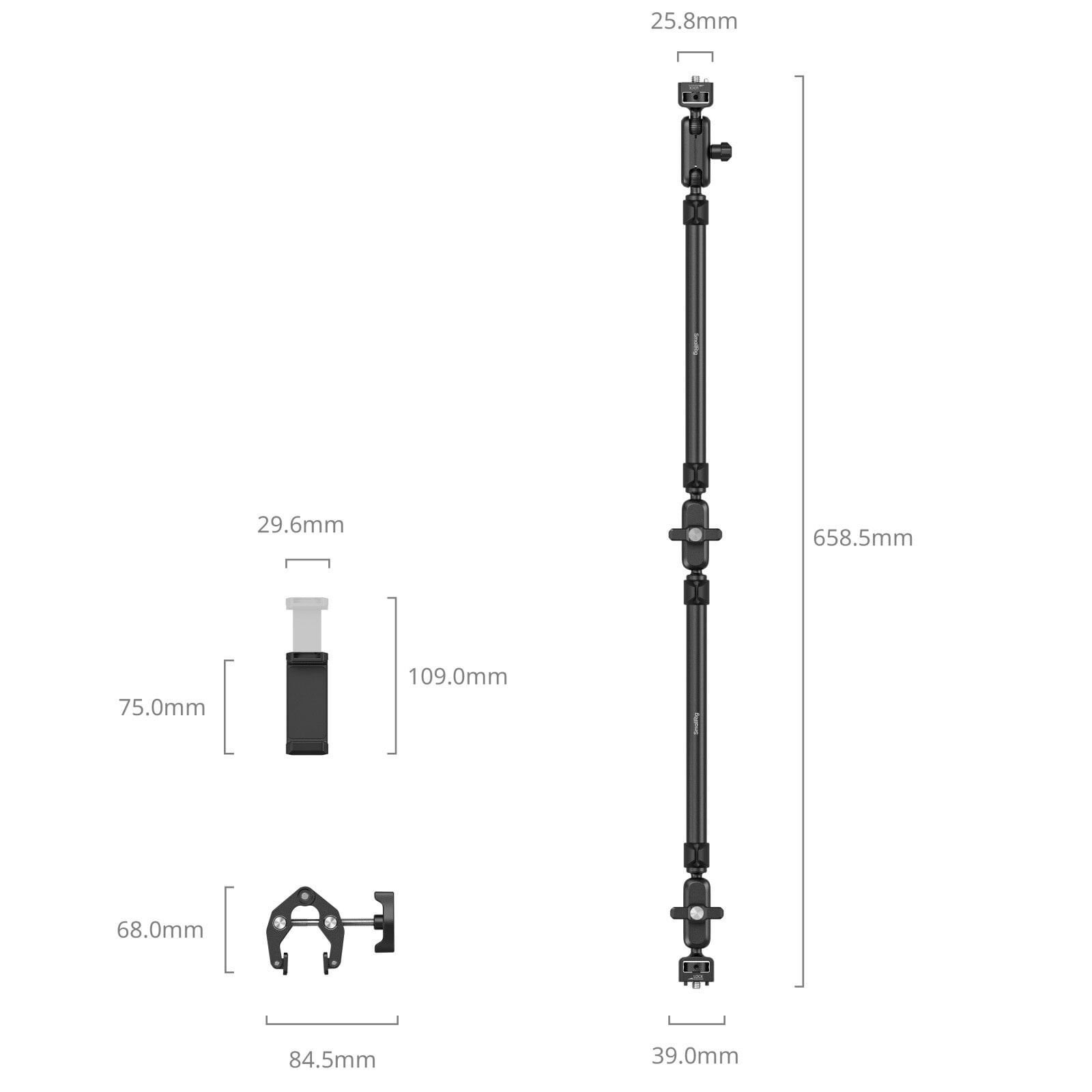 SmallRig 5625 Masaüstü Sihirli Kol Yengeç Şeklinde Kelepçe Kiti